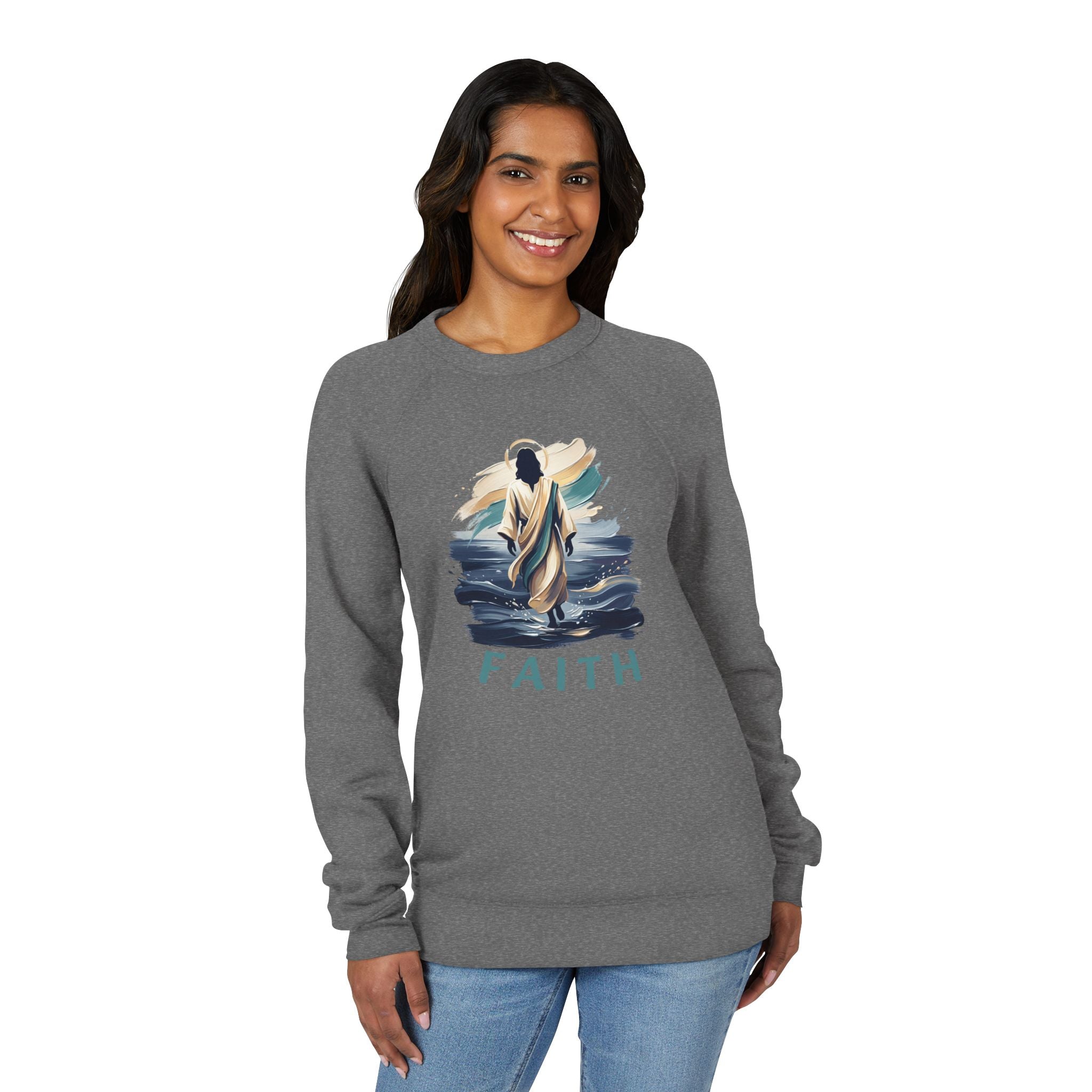 Christian walking on water Sweatshirt — "Faith"