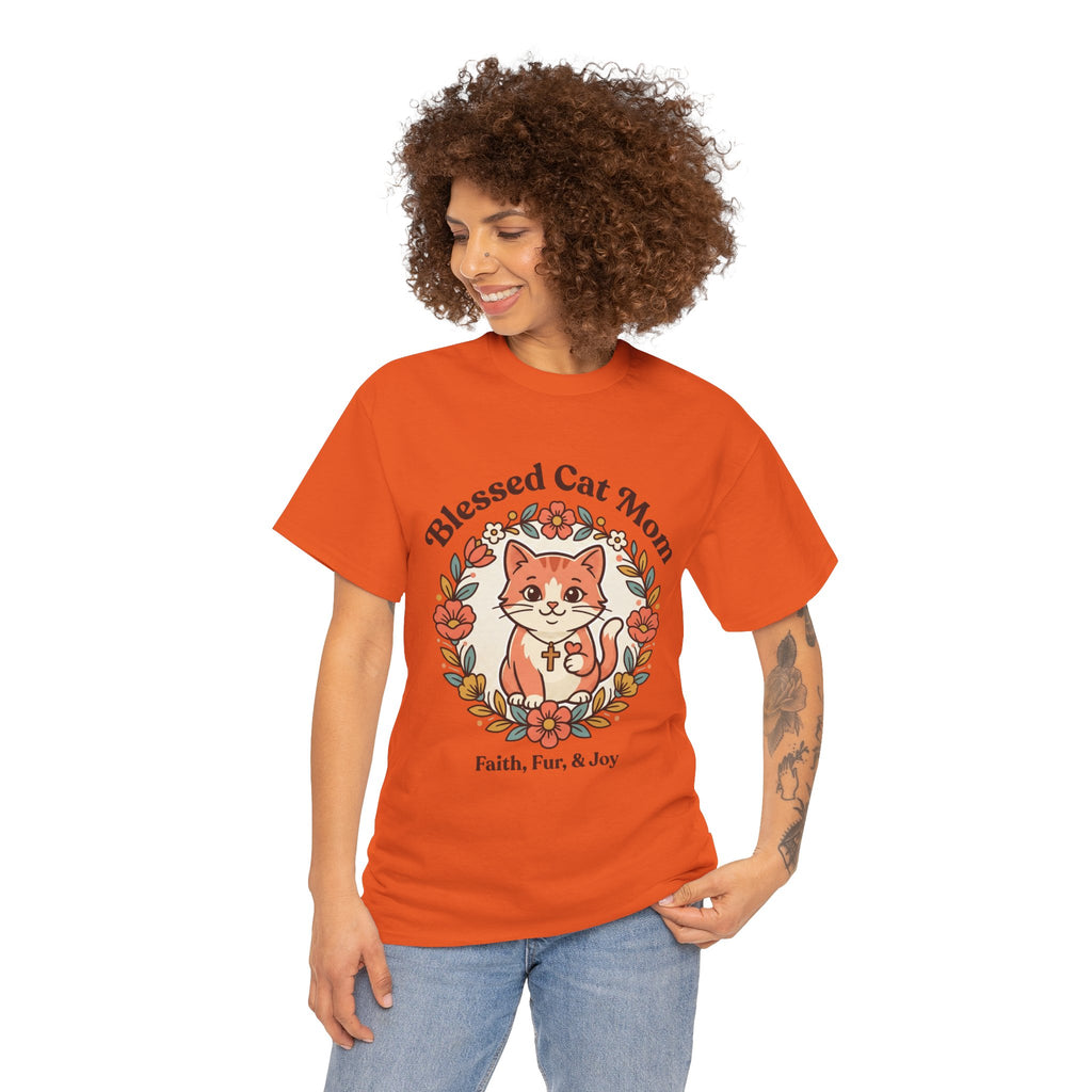 Blessed Cat Mom T-Shirt – Faith, Fur & Joy Floral Cat Mom Tee