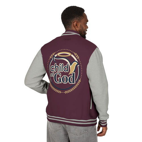 Child of God Emblem Letterman Jacket | Red White Varsity