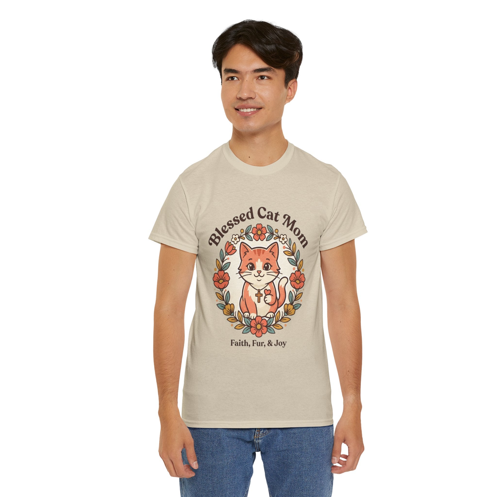 Blessed Cat Mom T-Shirt – Faith, Fur & Joy Floral Cat Mom Tee