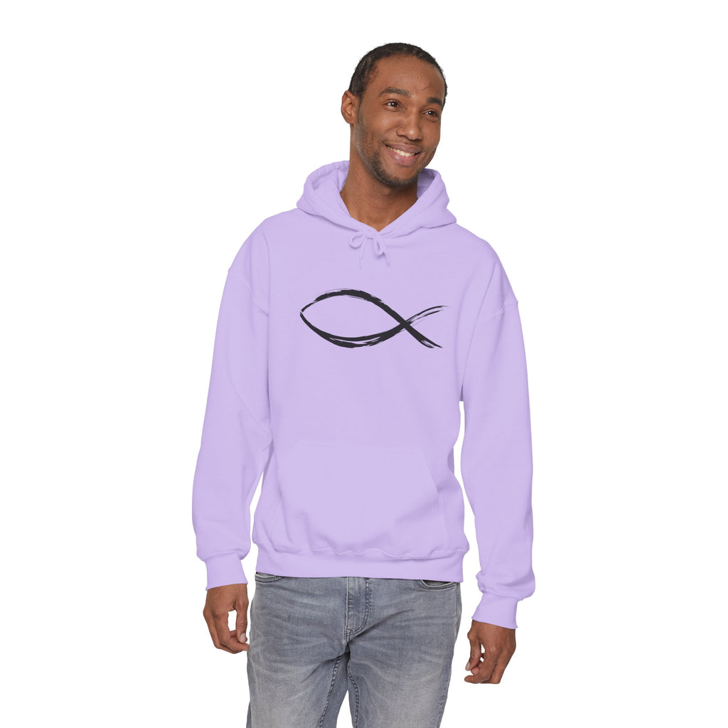Christian Fish Symbal Heavy Blend™ Hooded Sweatshirt
