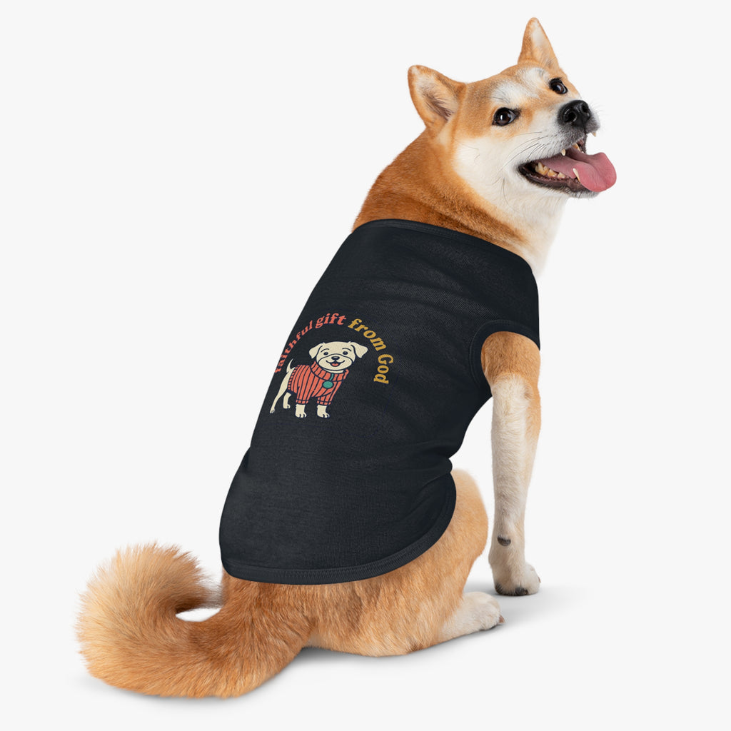 Dog Tank Top — 'Faithful Friend' Sweater-Print Pet Tee
