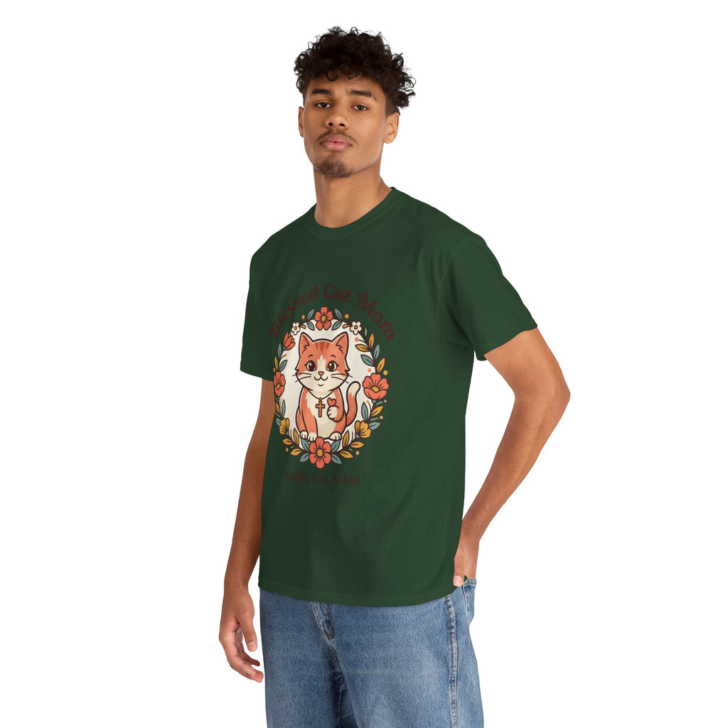Blessed Cat Mom T-Shirt – Faith, Fur & Joy Floral Cat Mom Tee