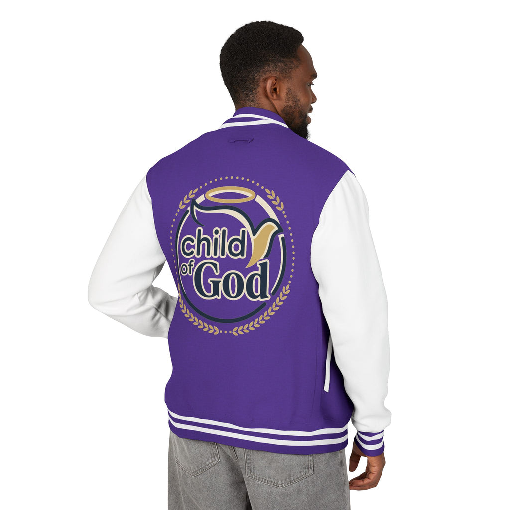 Child of God Emblem Letterman Jacket | Red White Varsity