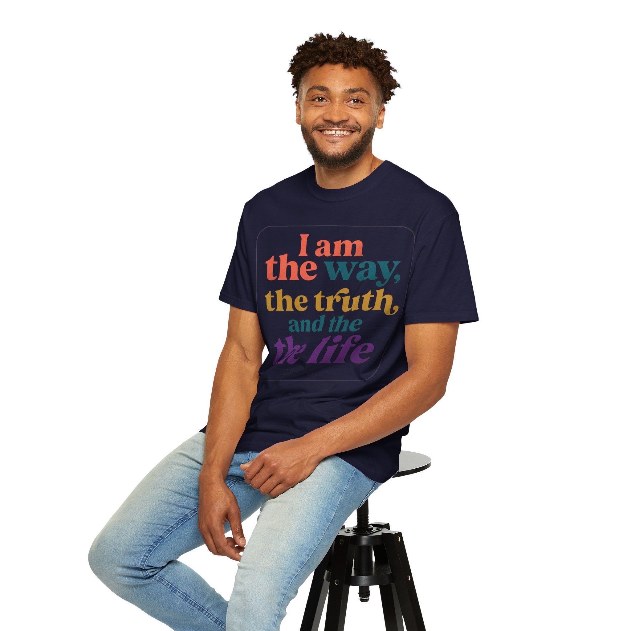 Christian T-Shirt — "I Am the Way, the Truth, and the Life" Retro Scripture Tee (John 14:6)