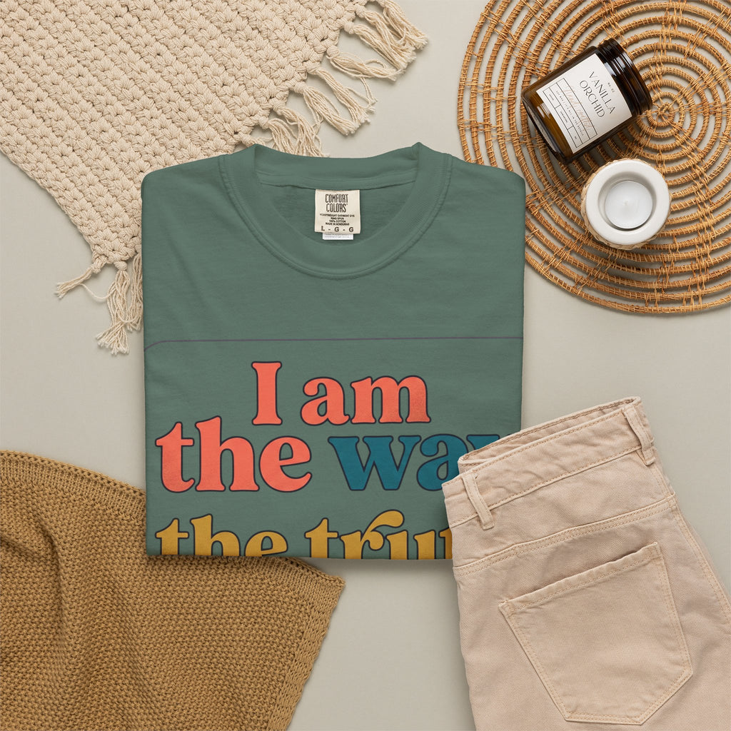 Christian T-Shirt — "I Am the Way, the Truth, and the Life" Retro Scripture Tee (John 14:6)