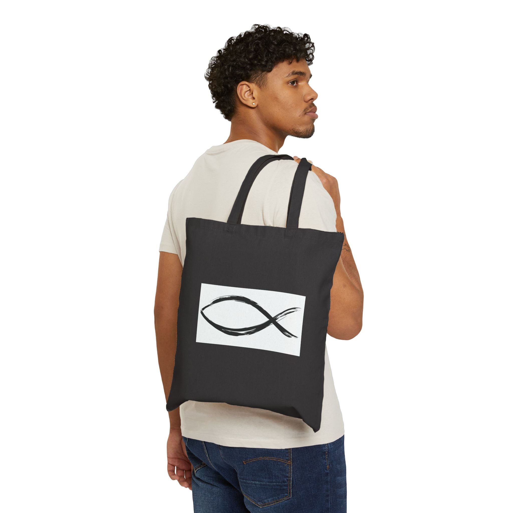 Fish Symbol Tote | Christian encouragement, pastel retro groovy
