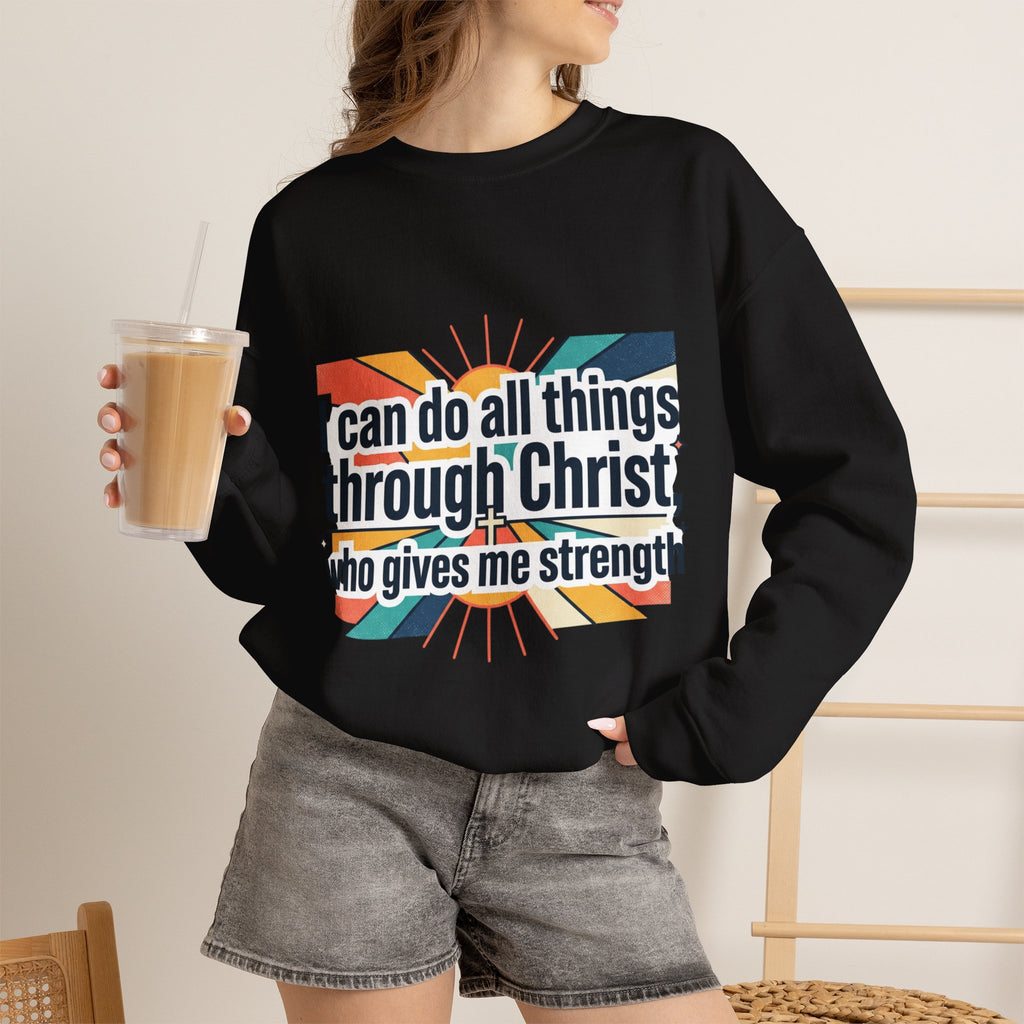 All things through Christ Christian Heavy Blend™ Crewneck Sweatshirt