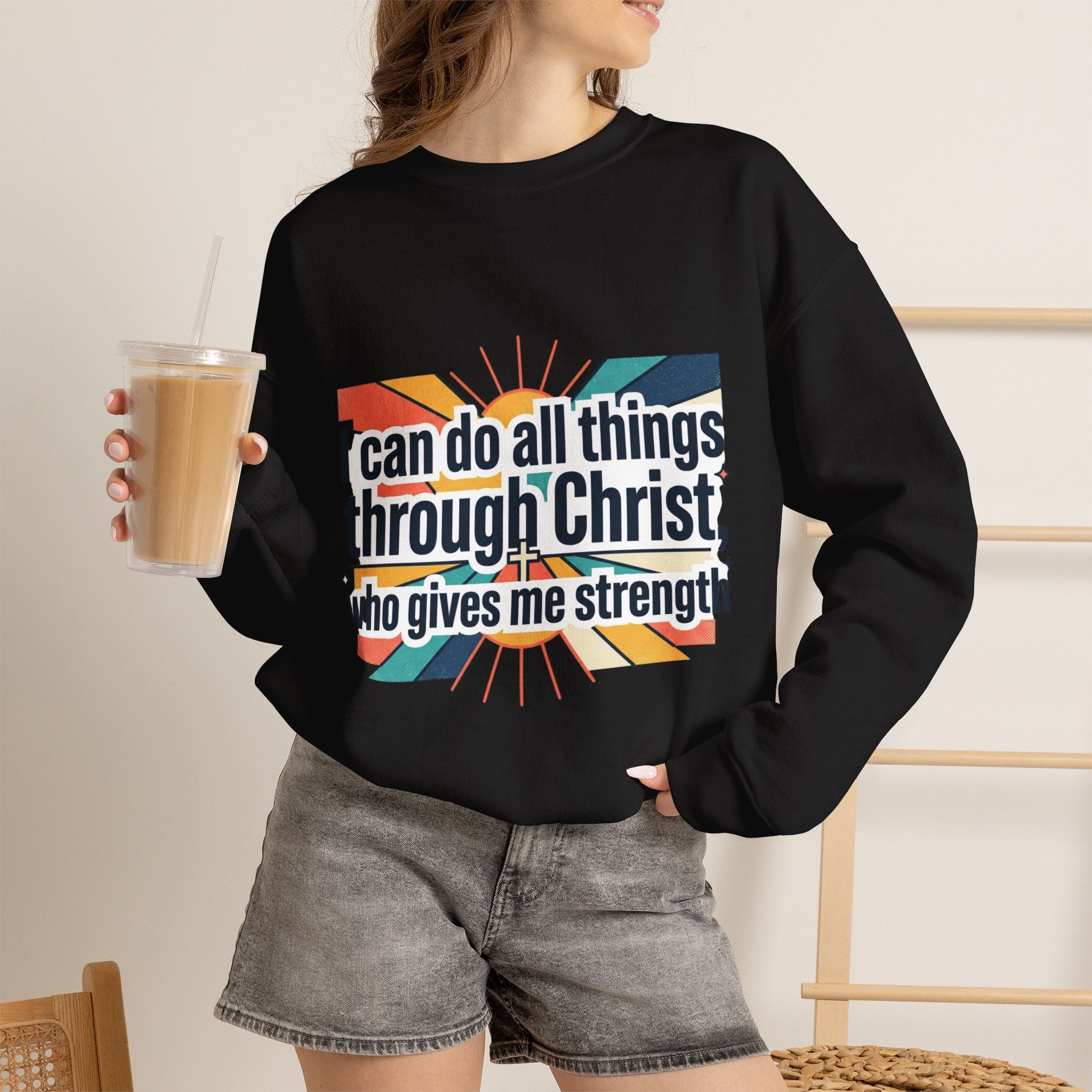 All things through Christ Christian Heavy Blend™ Crewneck Sweatshirt