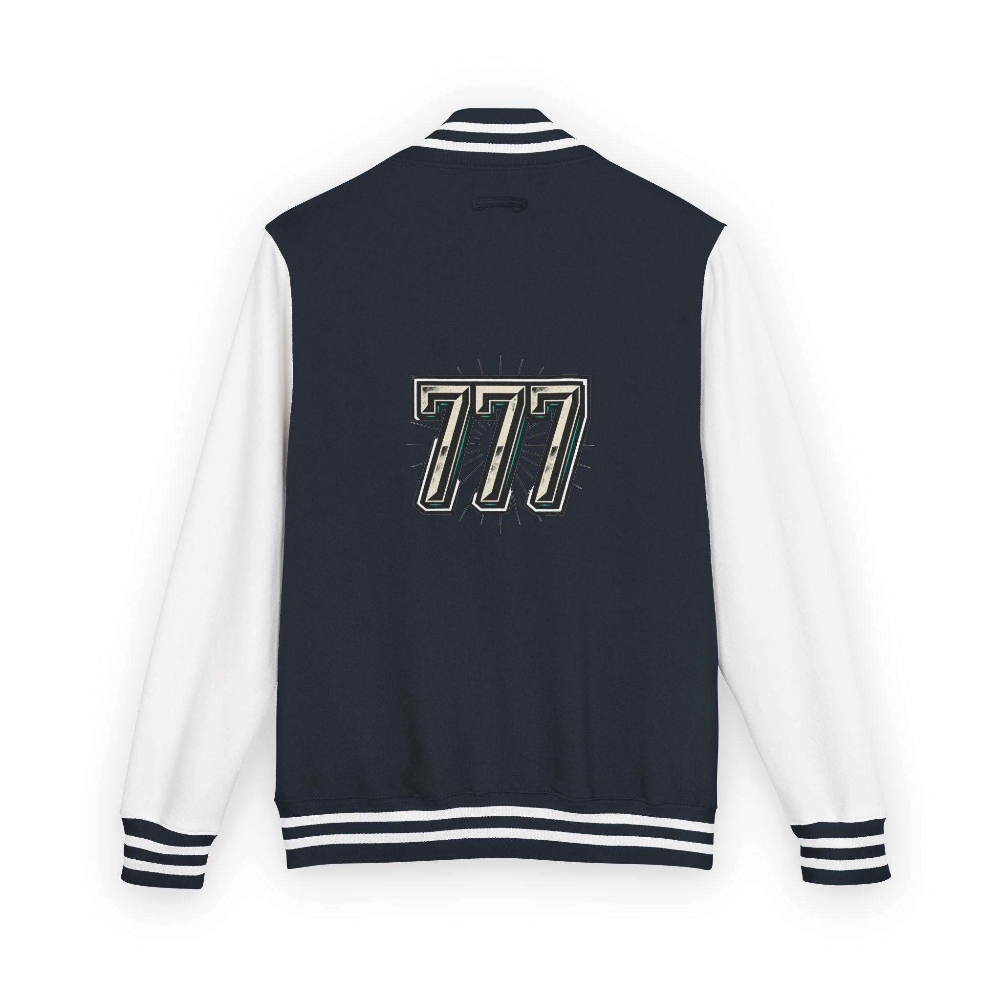 777 Emblem Letterman Jacket | Red White Varsity