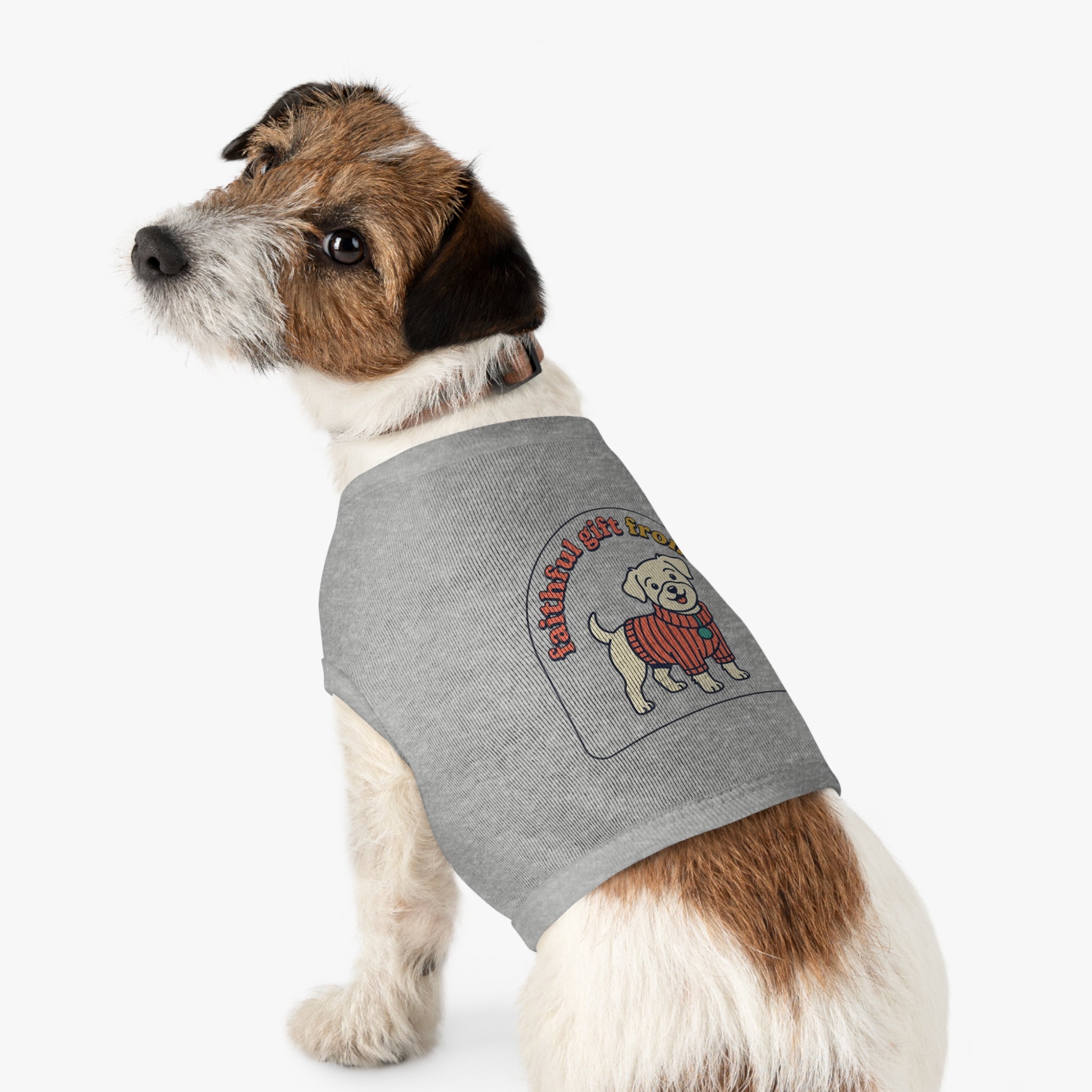 Dog Tank Top — 'Faithful Friend' Sweater-Print Pet Tee