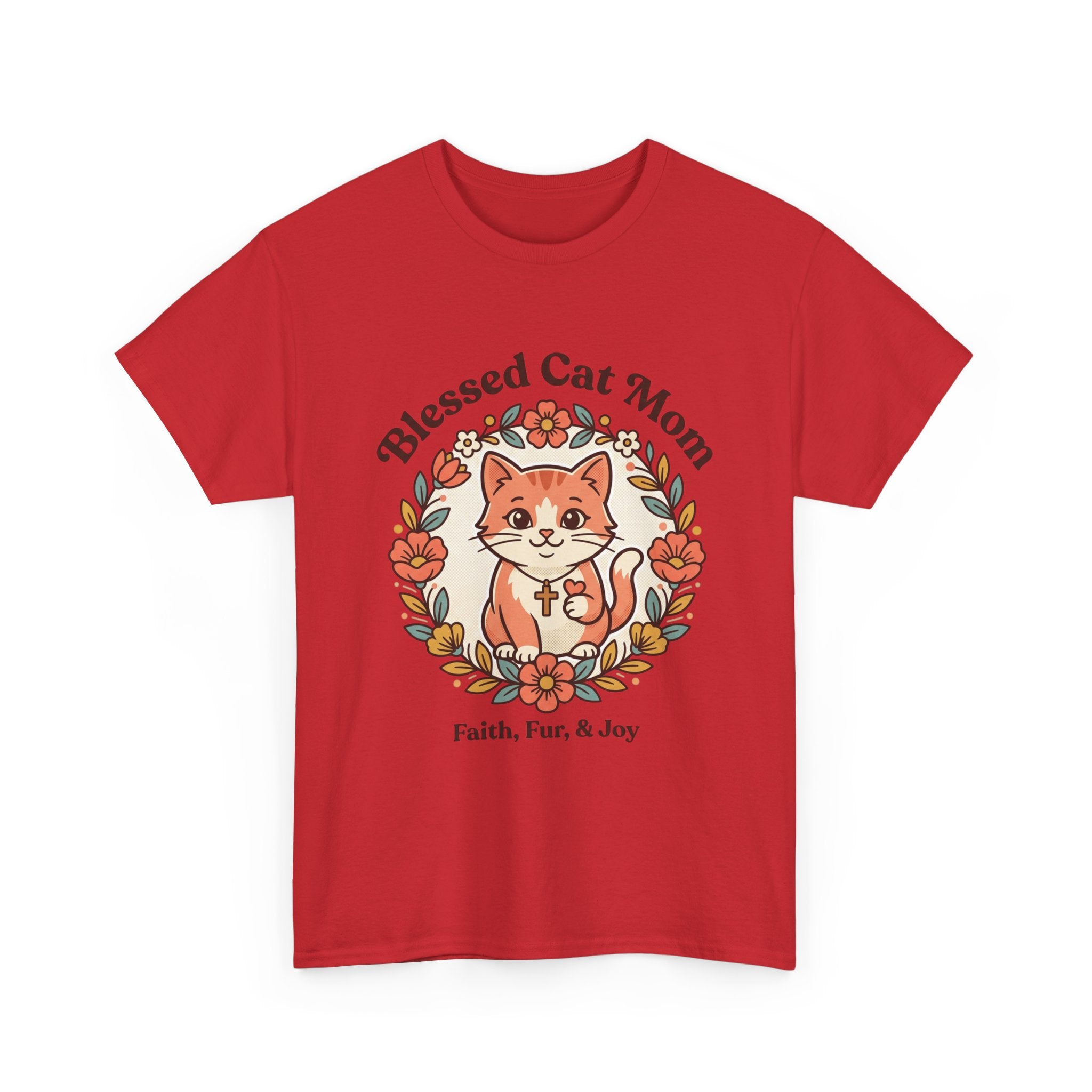 Blessed Cat Mom T-Shirt – Faith, Fur & Joy Floral Cat Mom Tee