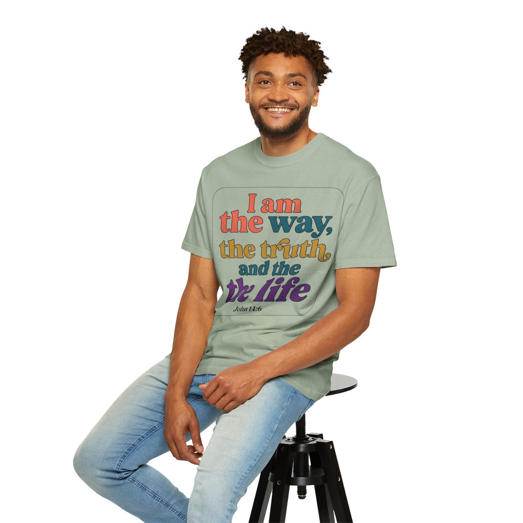 Christian T-Shirt — "I Am the Way, the Truth, and the Life" Retro Scripture Tee (John 14:6)