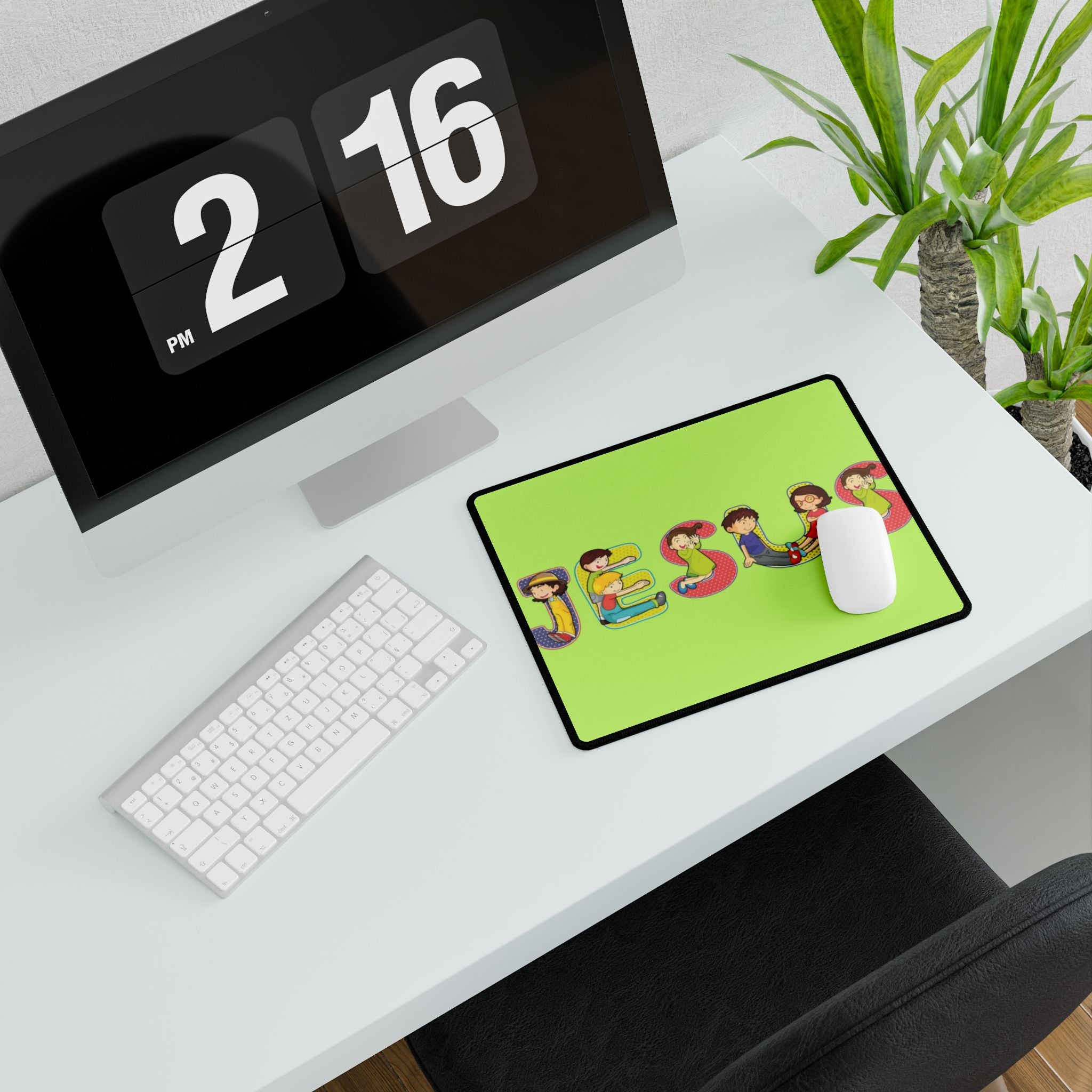 Kids Letters JESUS desk mat | Christian children playroom mousepad