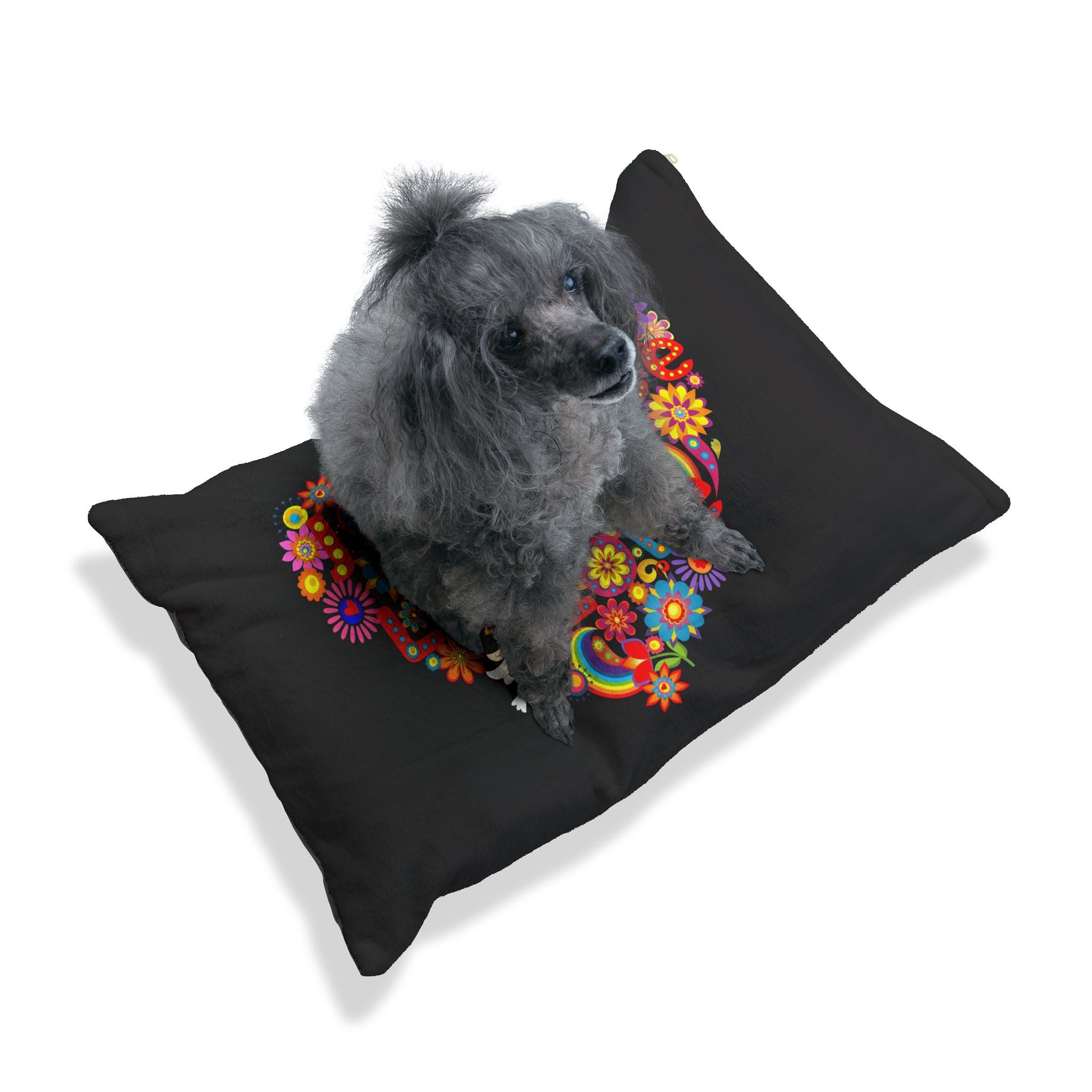 Peace & Love Floral Heart Pet Bed