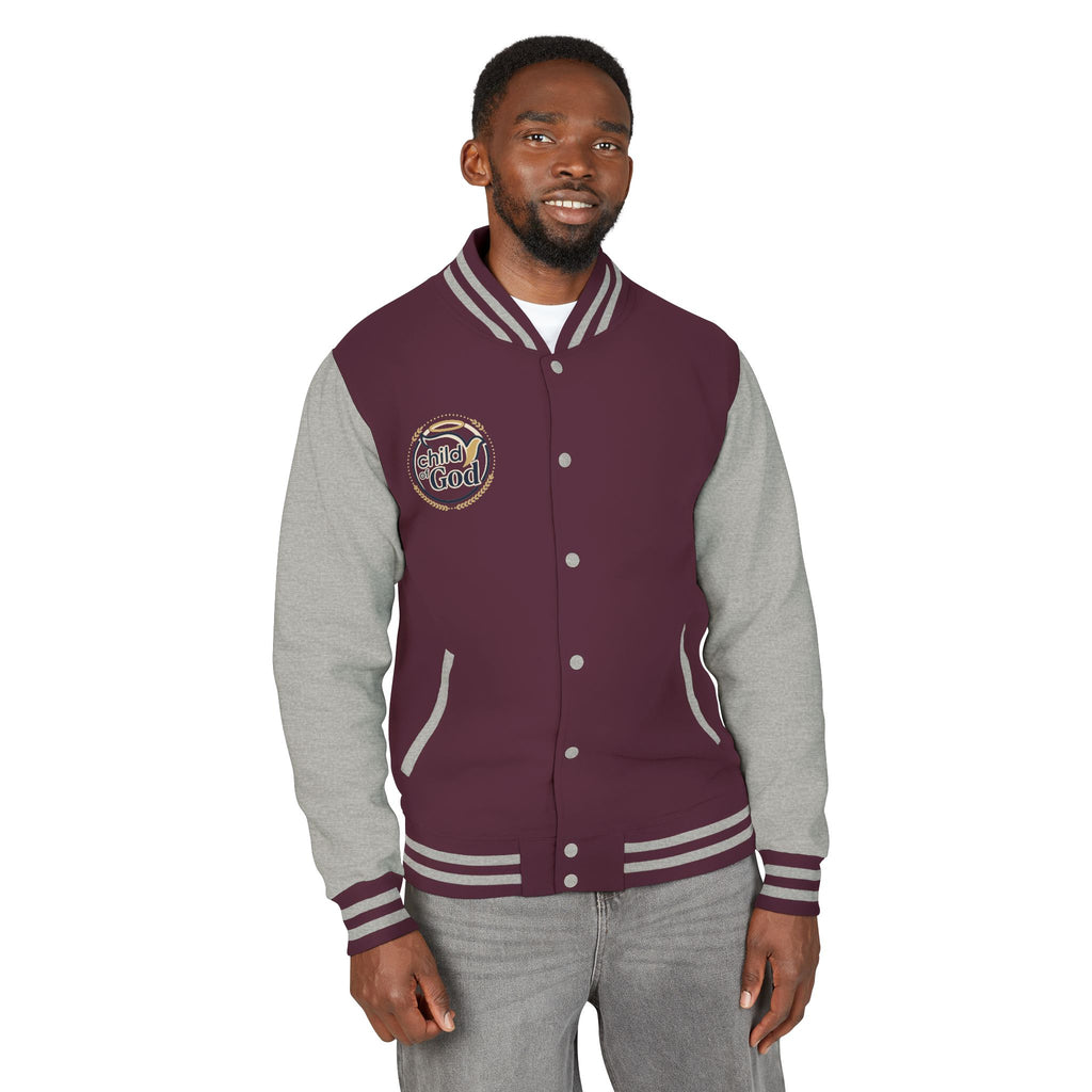 Child of God Emblem Letterman Jacket | Red White Varsity