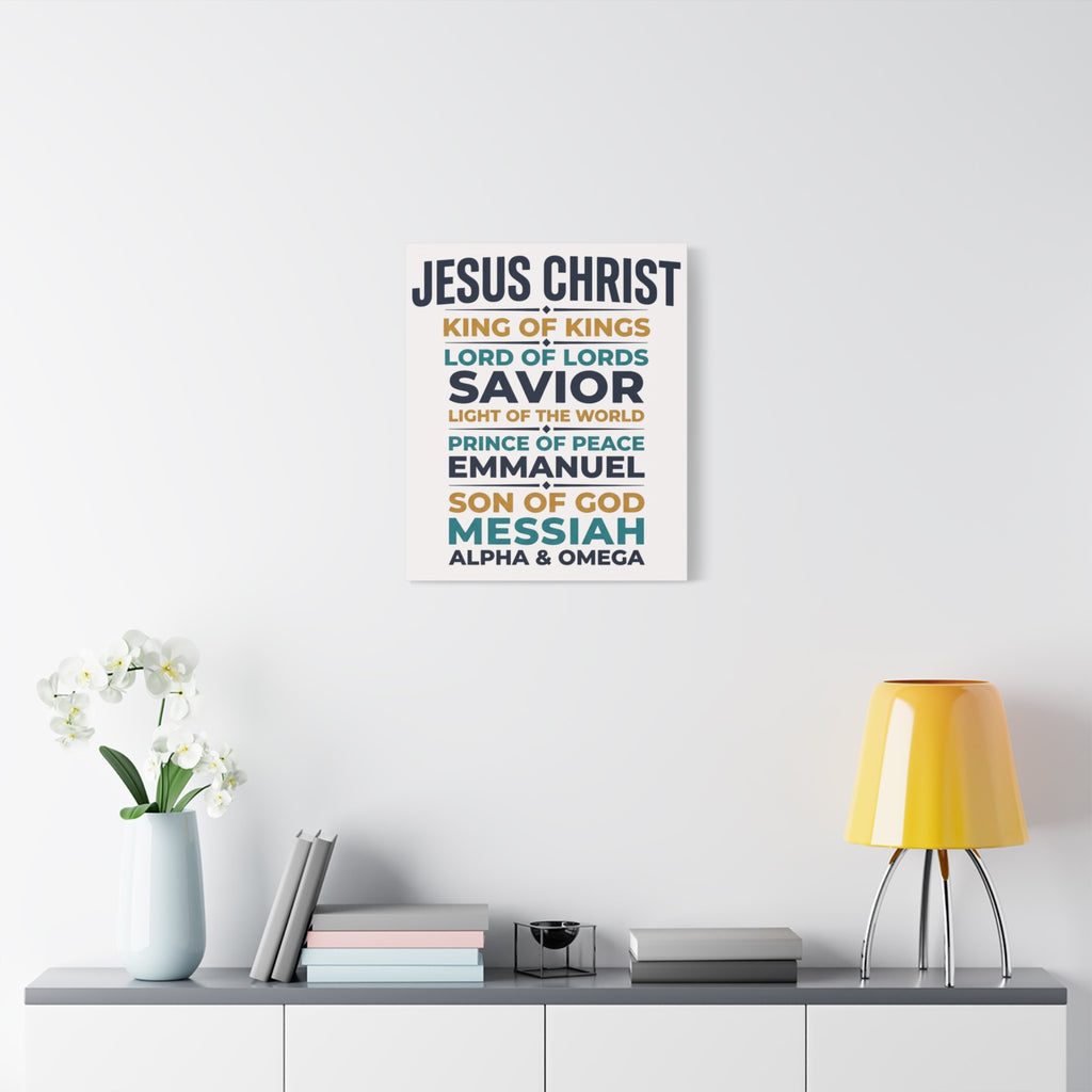 Jesus Christ Typography Wall Art Canvas | Matte Stretched Canvas
