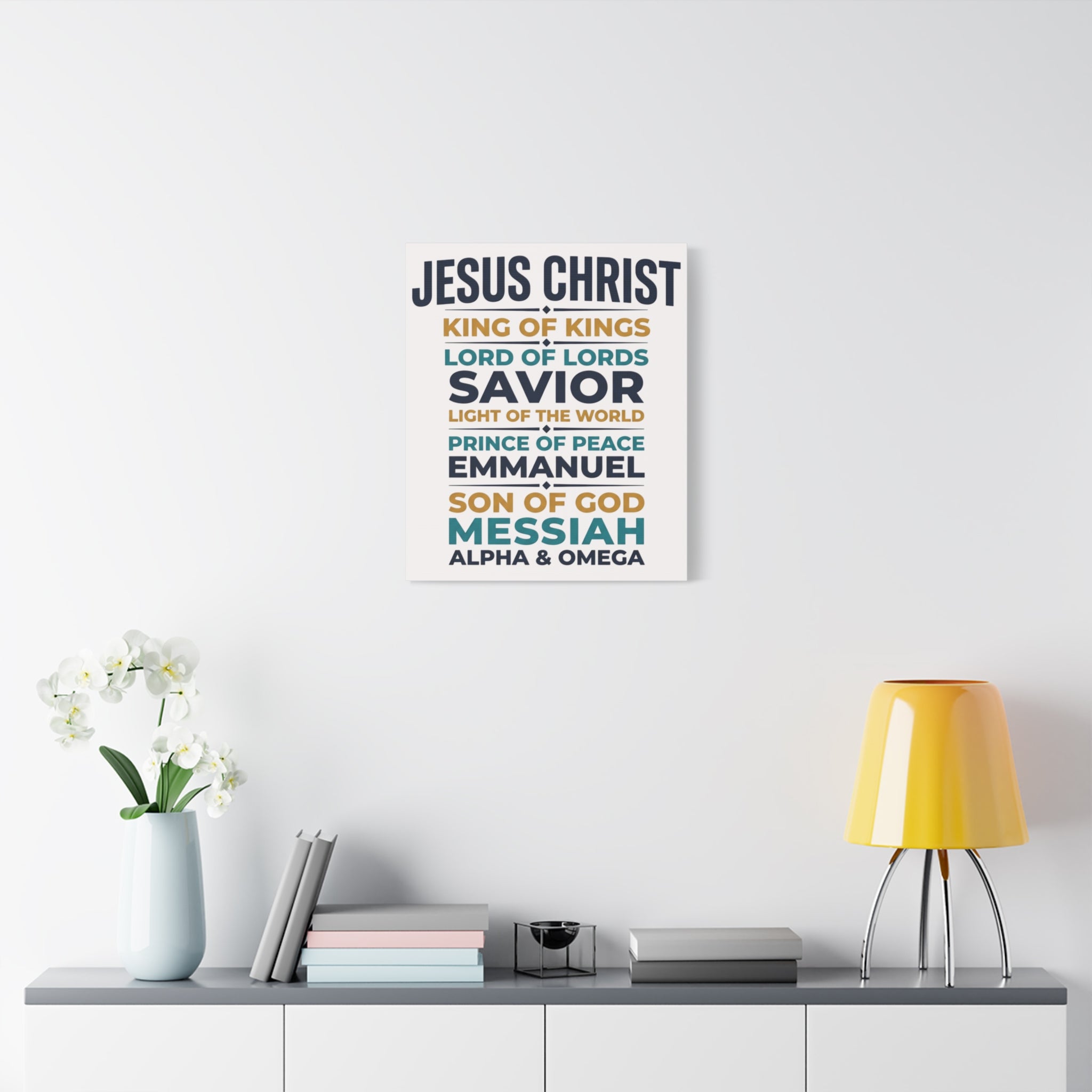 Jesus Christ Typography Wall Art Canvas | Matte Stretched Canvas