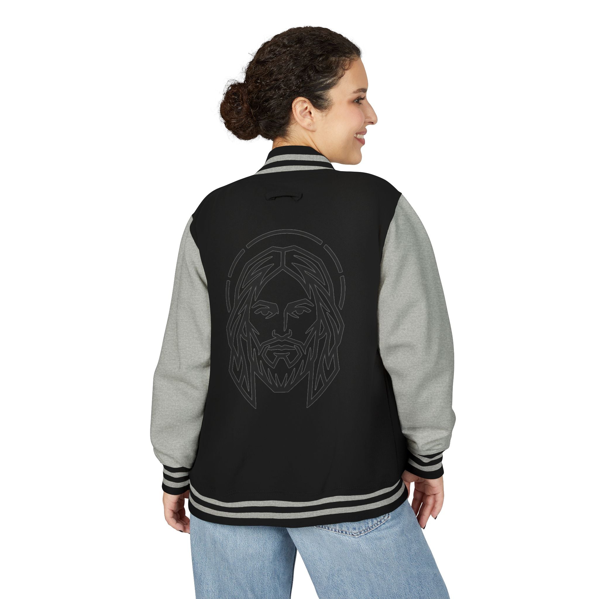 Christ Emblem Letterman Jacket | Red White Varsity