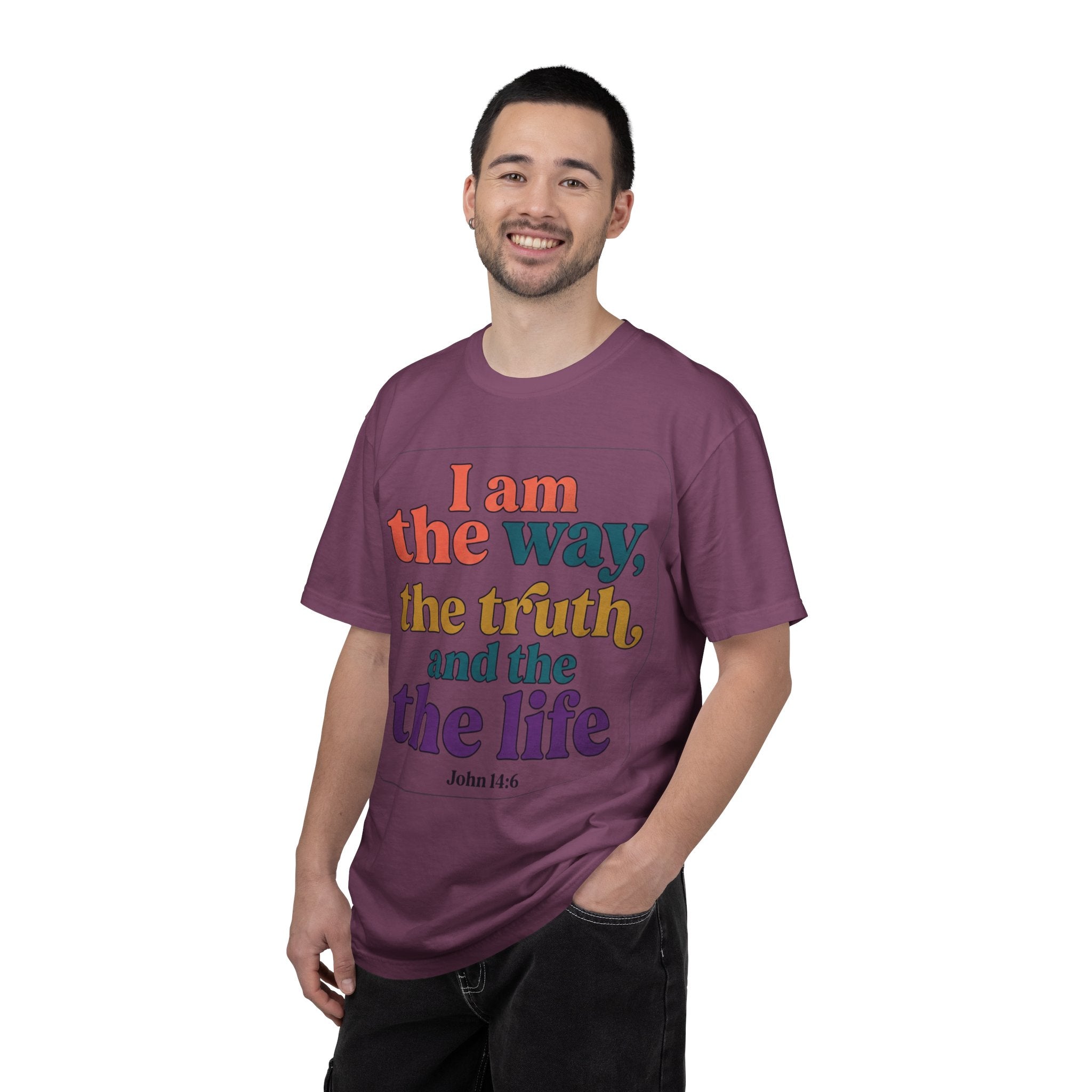 Christian T-Shirt — "I Am the Way, the Truth, and the Life" Retro Scripture Tee (John 14:6)