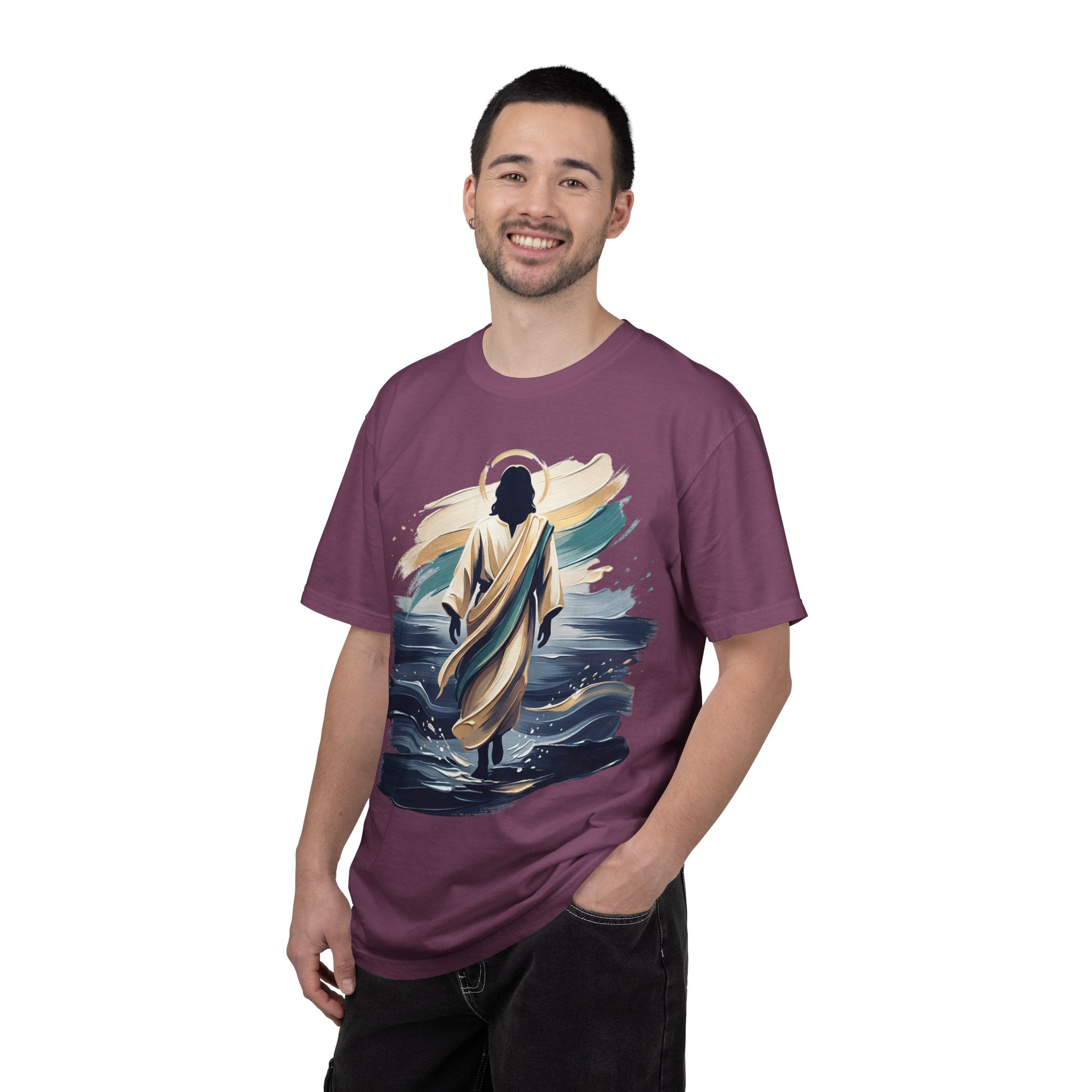Jesus Walking on Water T-Shirt — Inspirational Christian Faith Tee