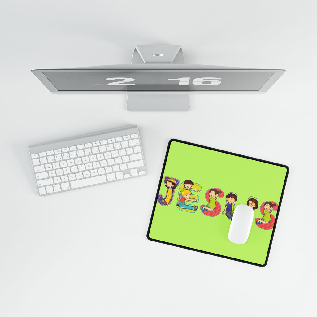 Kids Letters JESUS desk mat | Christian children playroom mousepad