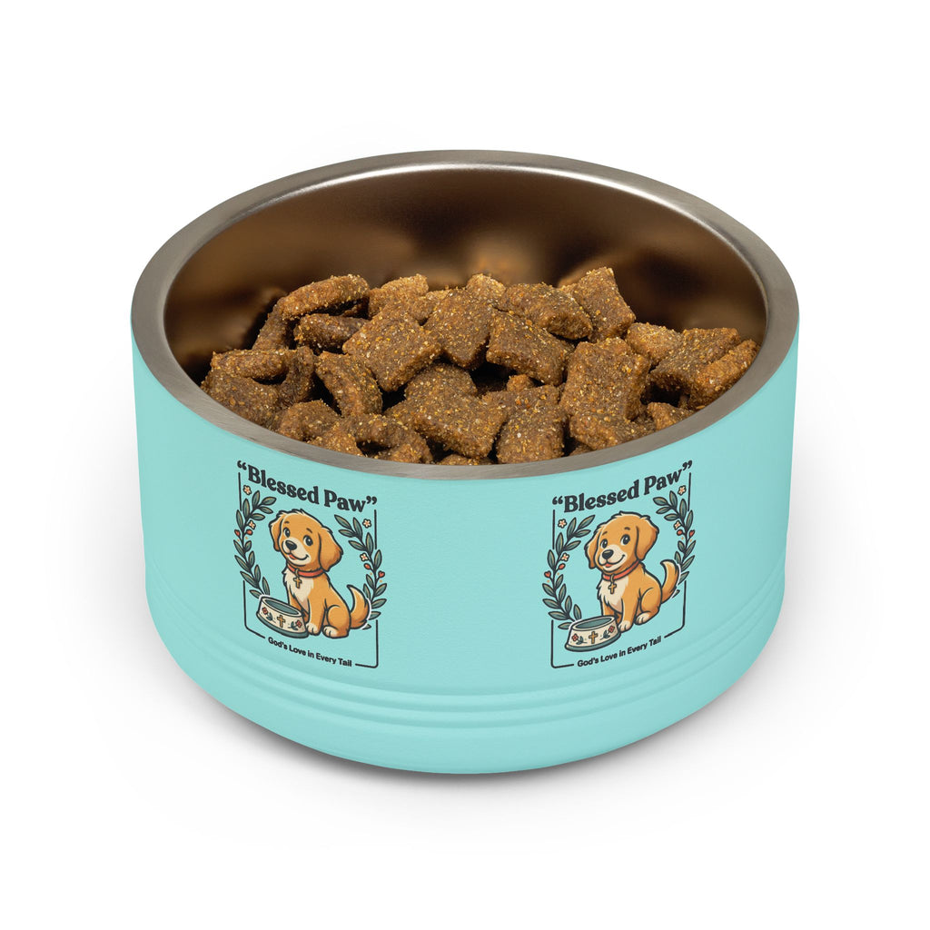 Dog Feeding Bowl — 18oz Stainless Pet Bowl with Cute Puppy Design