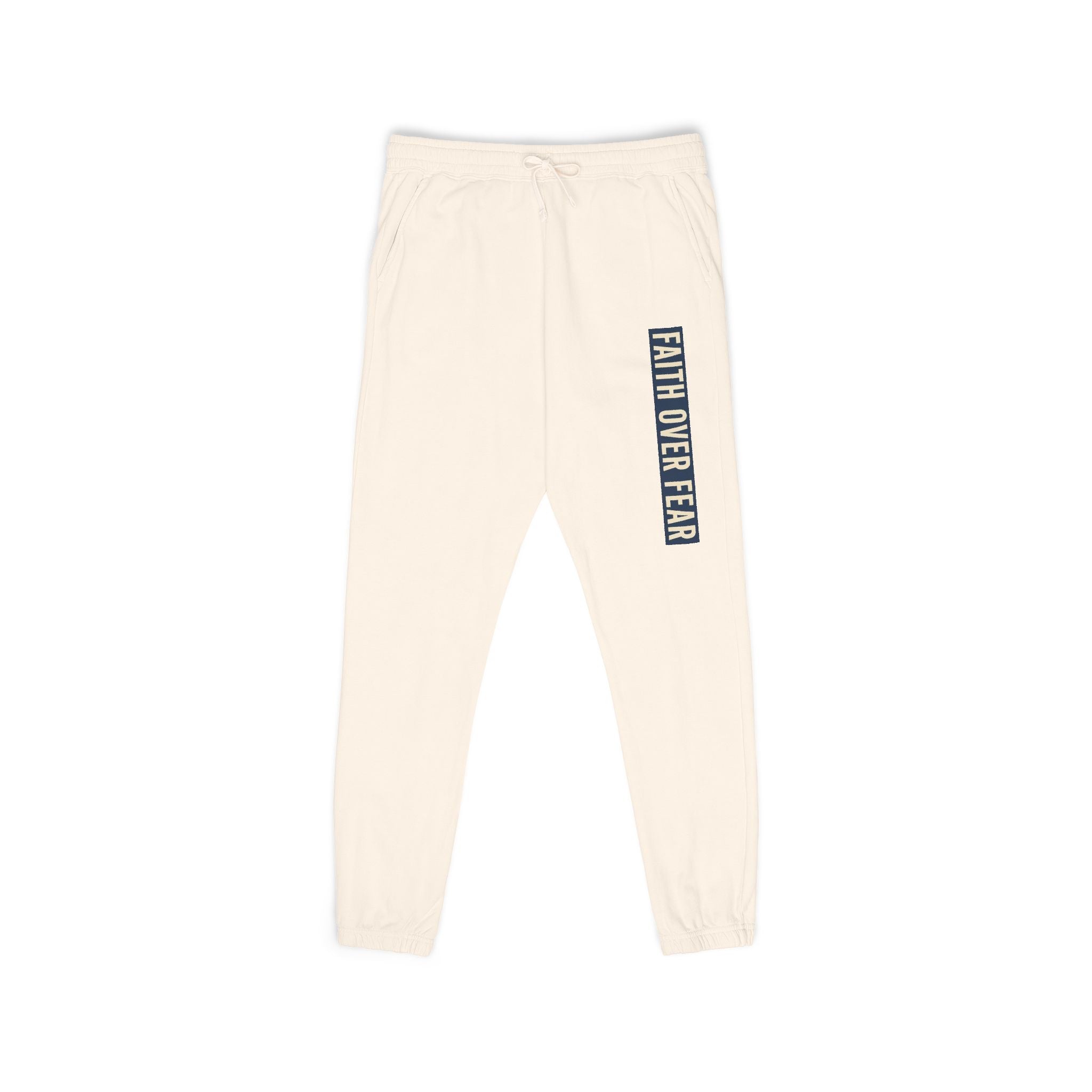 Distressed Faith over Fear Sweatpants | Garment-Dyed Fleece Joggers