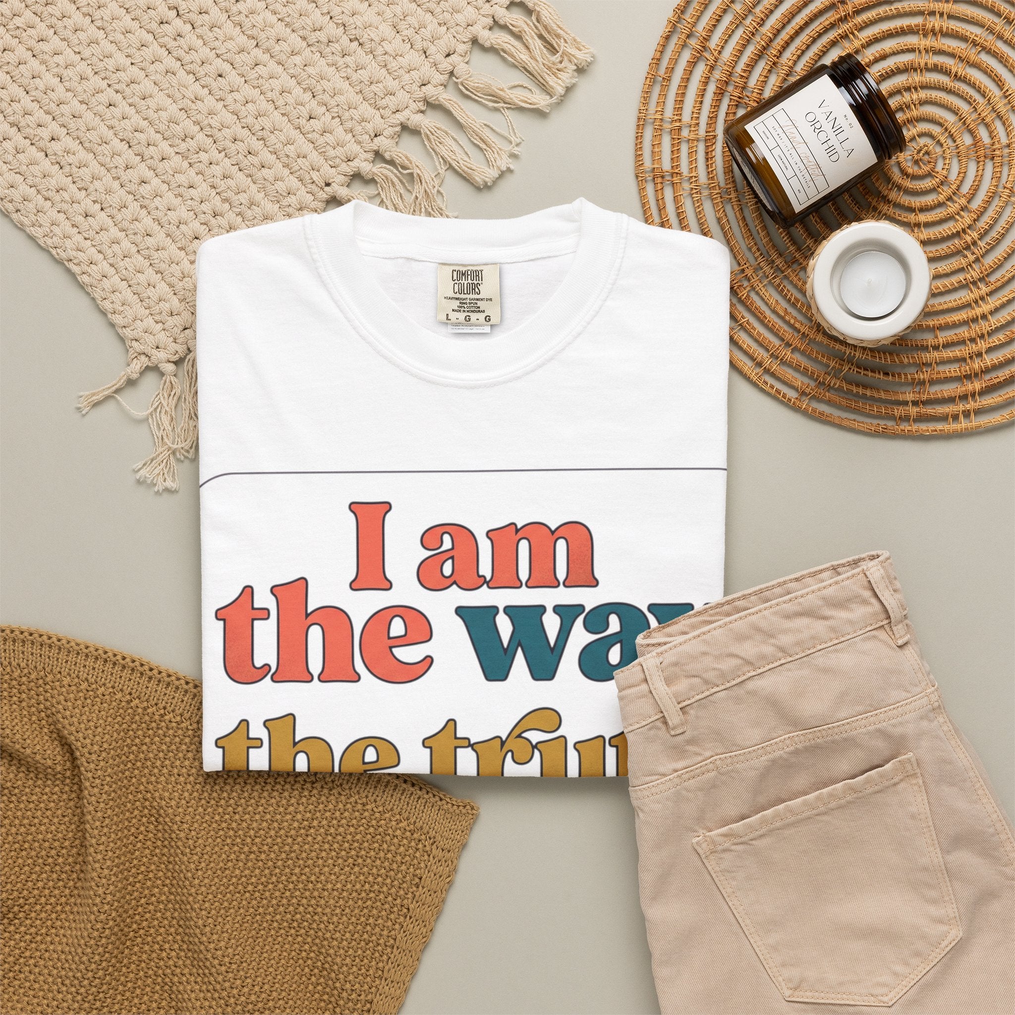 Christian T-Shirt — "I Am the Way, the Truth, and the Life" Retro Scripture Tee (John 14:6)