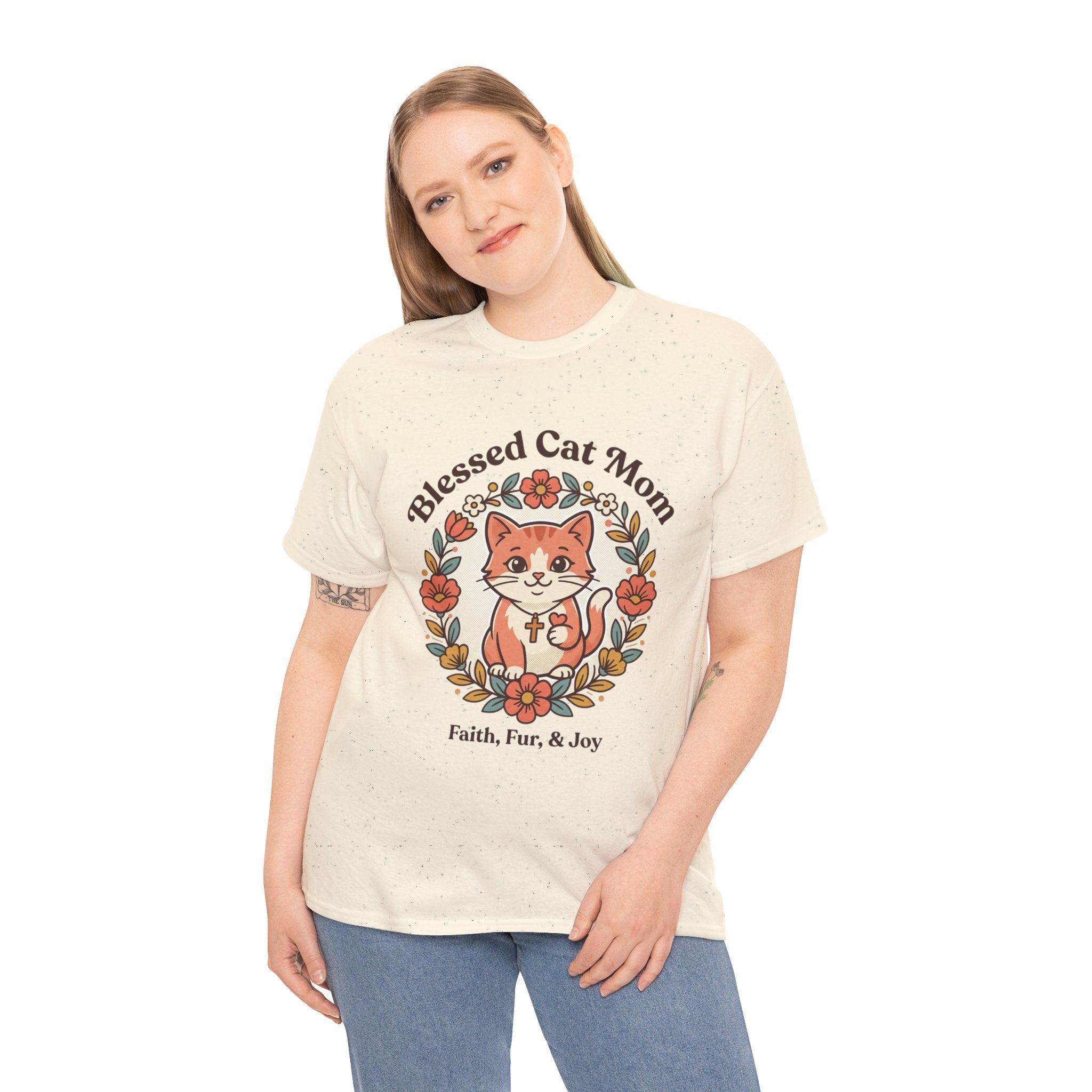 Blessed Cat Mom T-Shirt – Faith, Fur & Joy Floral Cat Mom Tee