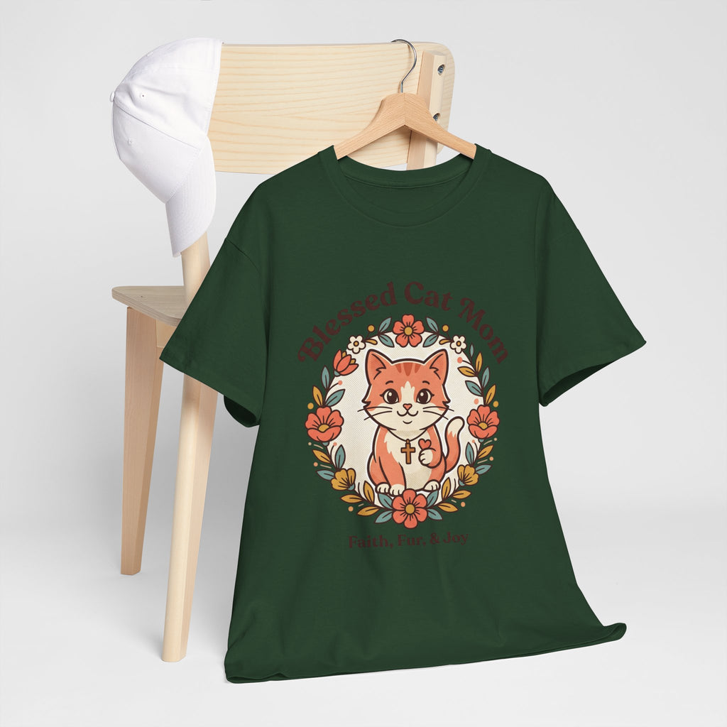 Blessed Cat Mom T-Shirt – Faith, Fur & Joy Floral Cat Mom Tee