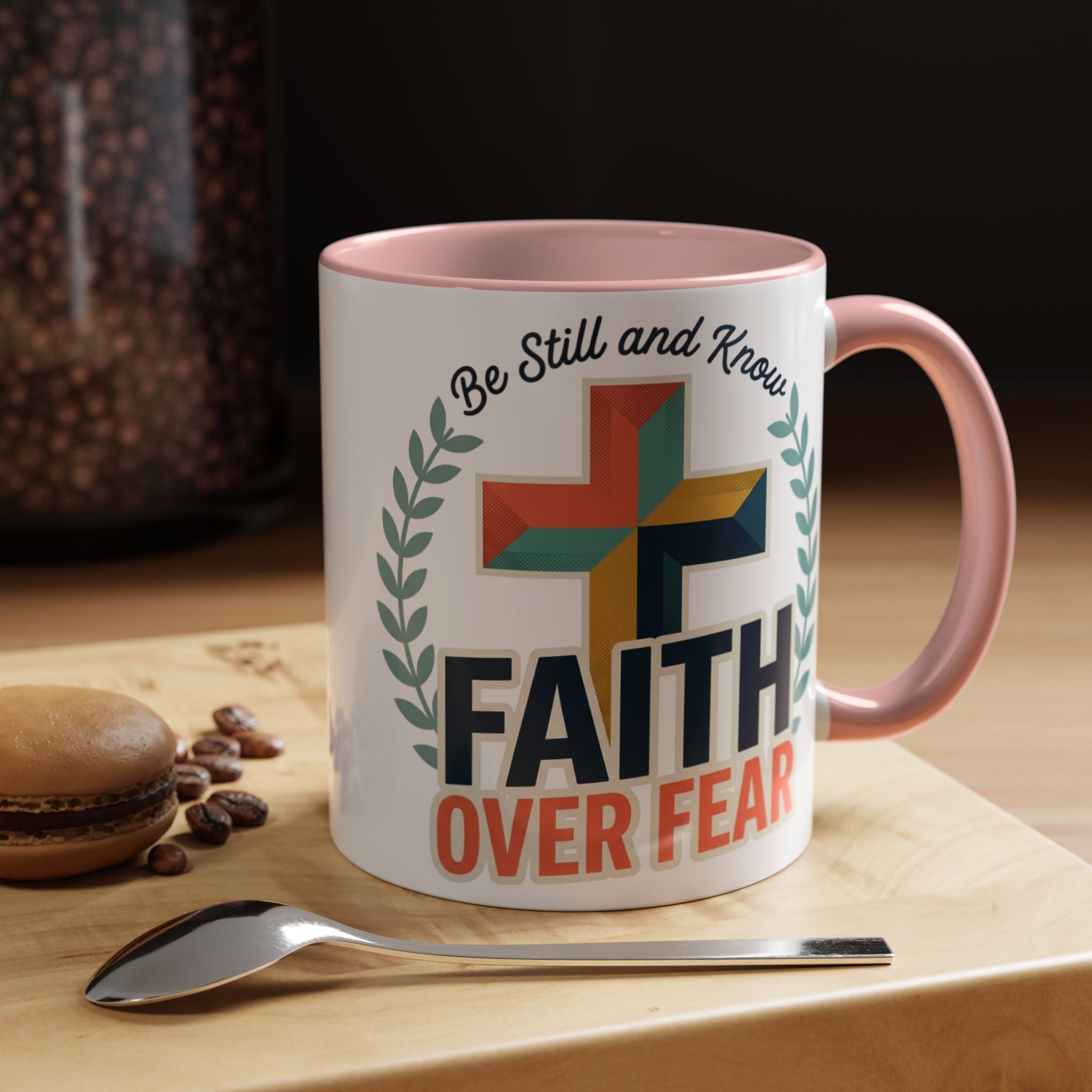 Faith Over Fear Accent Coffee Mug – Christian Inspirational 11/15oz