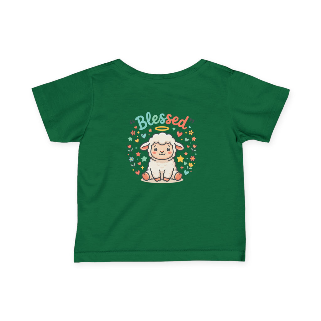 Infant Tee - 'Blessed' Cute Lamb Baby Shirt (Newborn Baptism, Christening Gift)