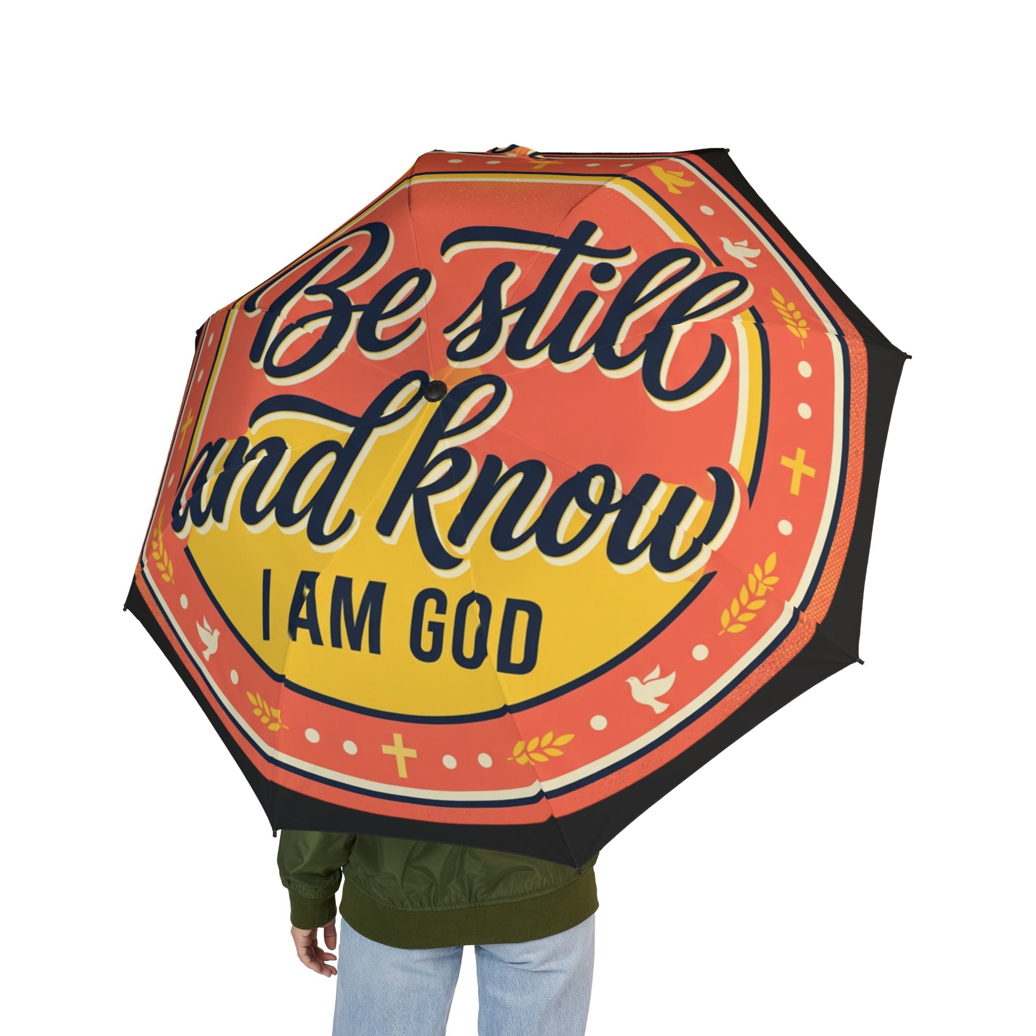 Foldable Umbrella — "Be still", Compact Semi-Automatic Rain Umbrella