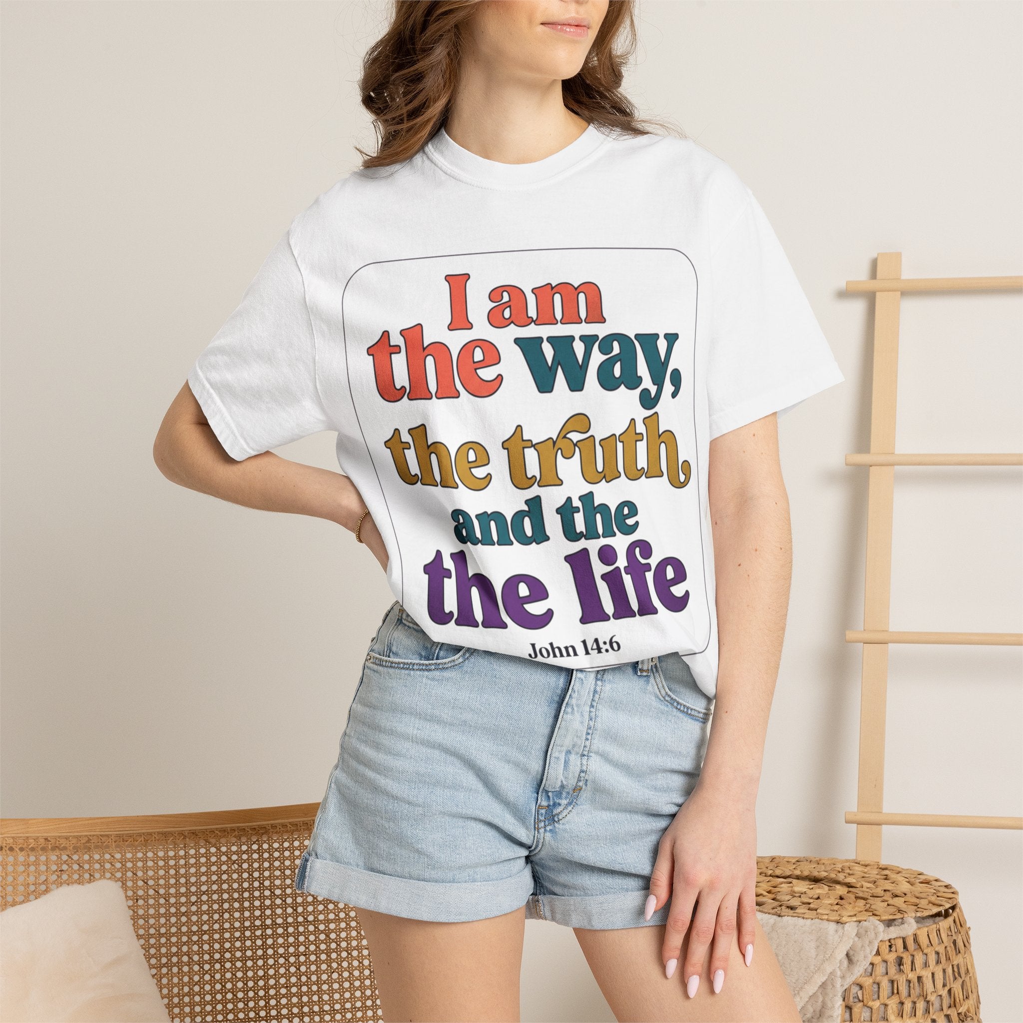 Christian T-Shirt — "I Am the Way, the Truth, and the Life" Retro Scripture Tee (John 14:6)