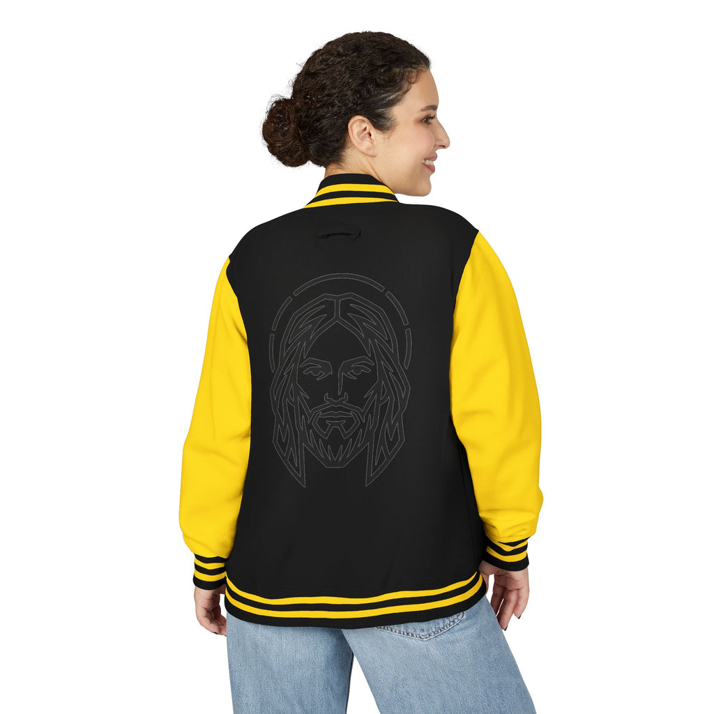Christ Emblem Letterman Jacket | Red White Varsity