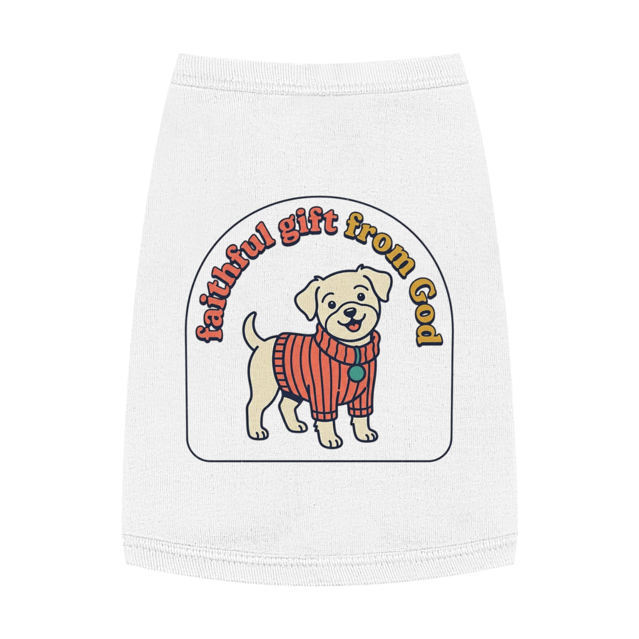 Dog Tank Top — 'Faithful Friend' Sweater-Print Pet Tee
