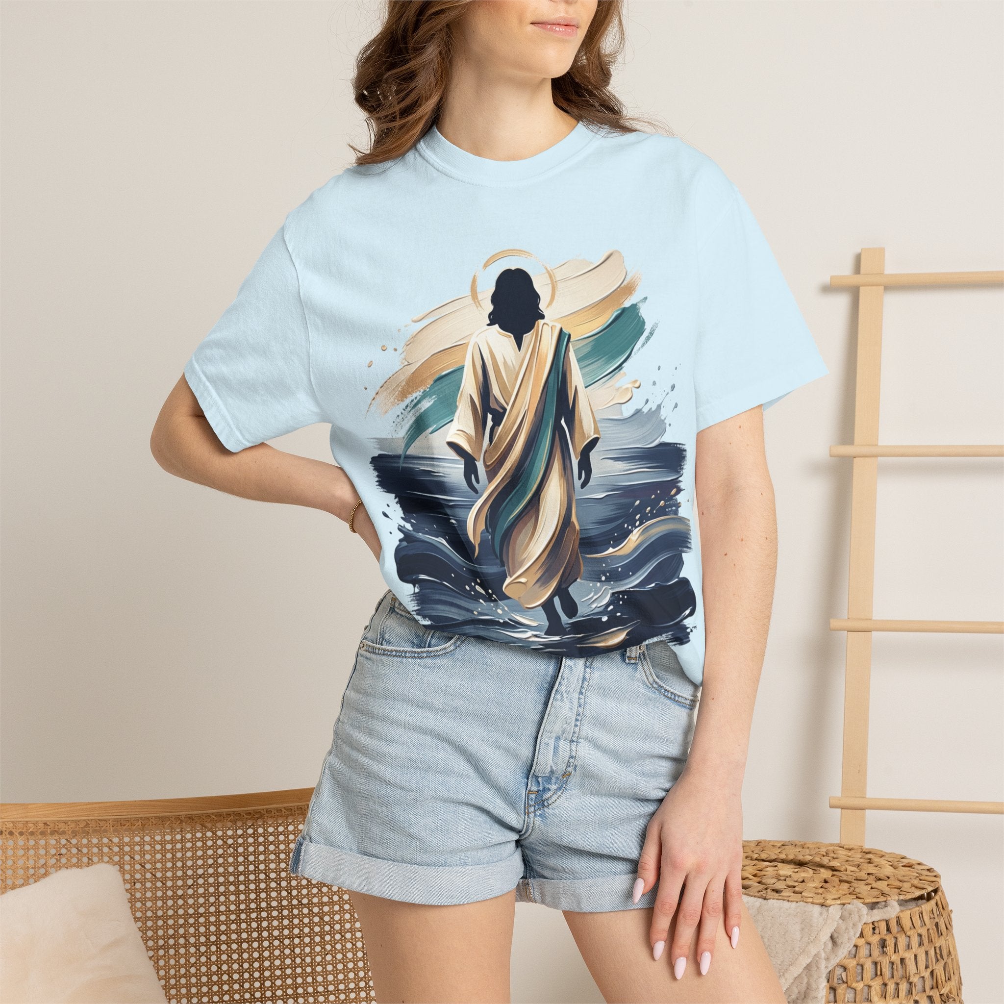 Jesus Walking on Water T-Shirt — Inspirational Christian Faith Tee