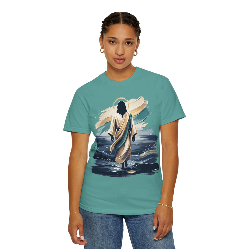 Jesus Walking on Water T-Shirt — Inspirational Christian Faith Tee