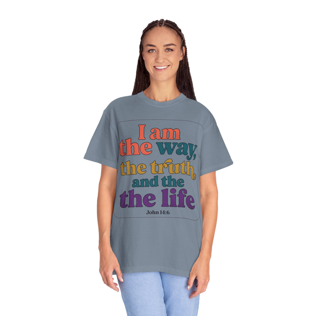 Christian T-Shirt — "I Am the Way, the Truth, and the Life" Retro Scripture Tee (John 14:6)