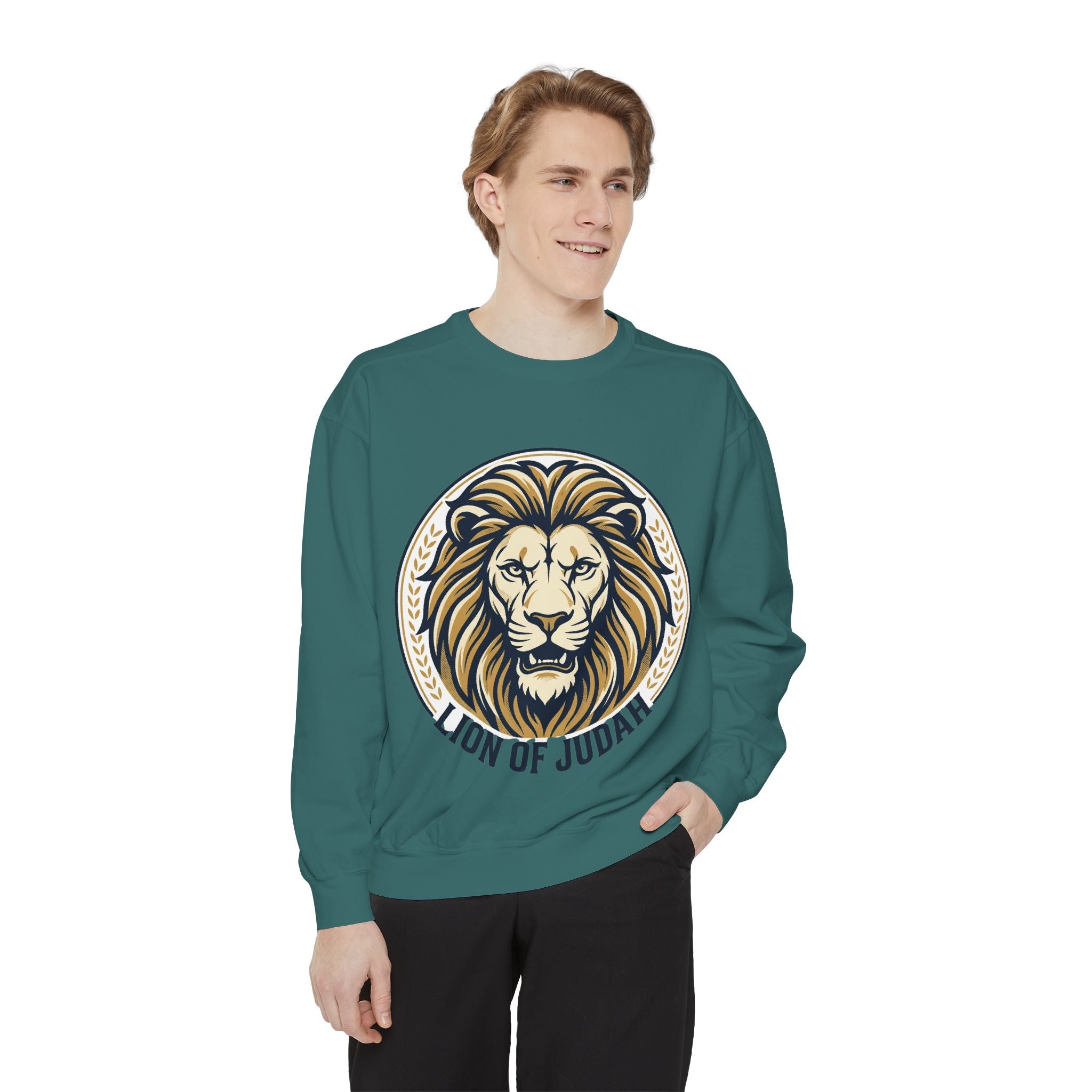 Lion of Judah Sweatshirt — Religious Lion Graphic Crewneck