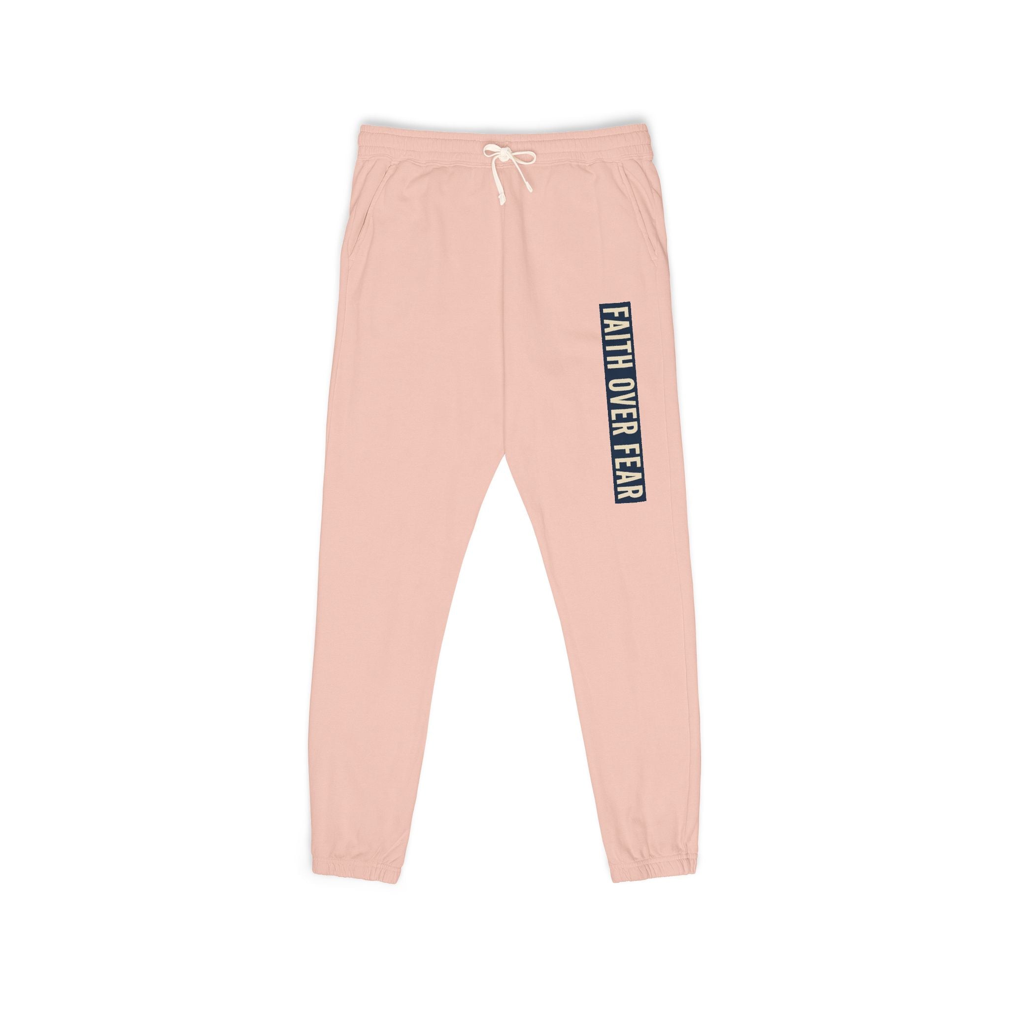 Distressed Faith over Fear Sweatpants | Garment-Dyed Fleece Joggers