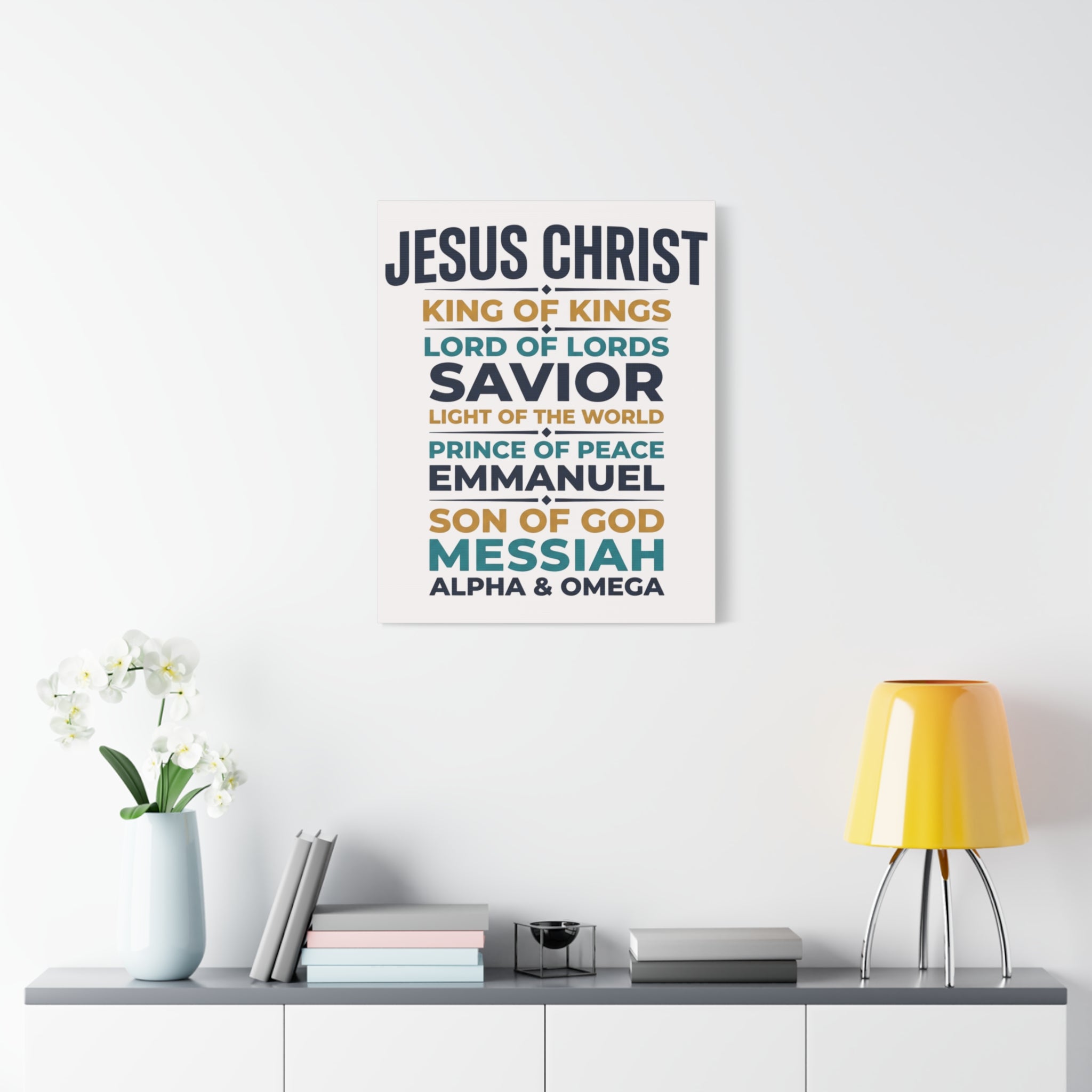 Jesus Christ Typography Wall Art Canvas | Matte Stretched Canvas