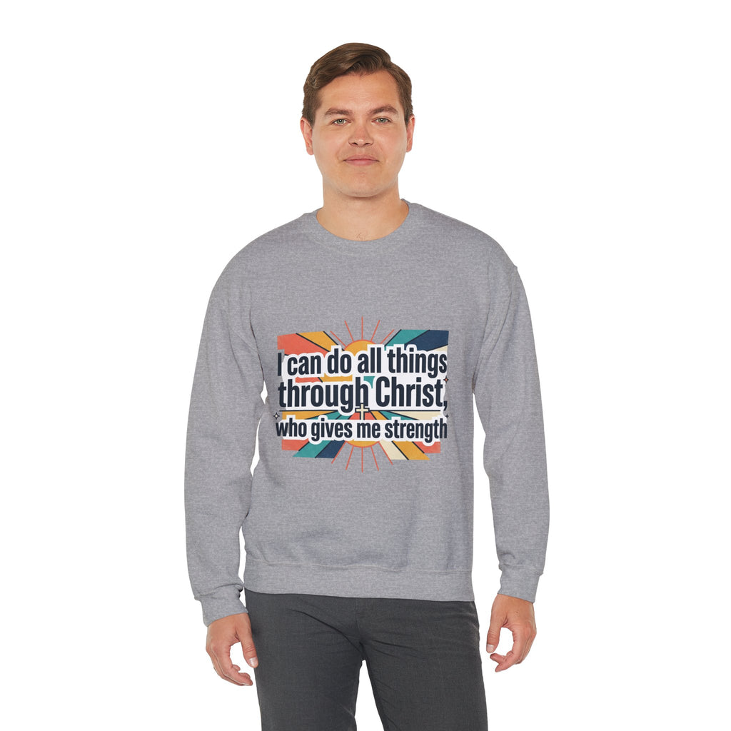 All things through Christ Christian Heavy Blend™ Crewneck Sweatshirt