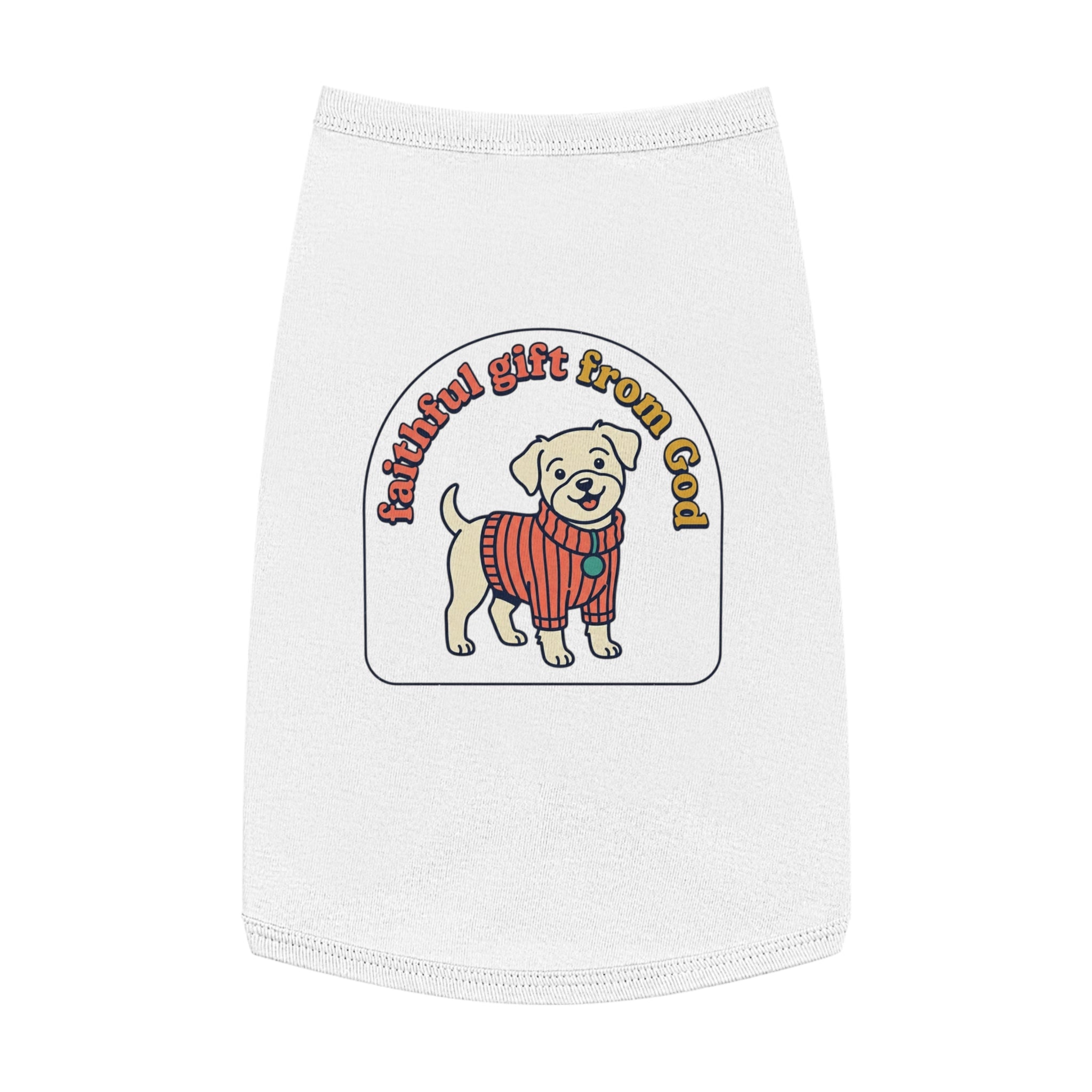 Dog Tank Top — 'Faithful Friend' Sweater-Print Pet Tee