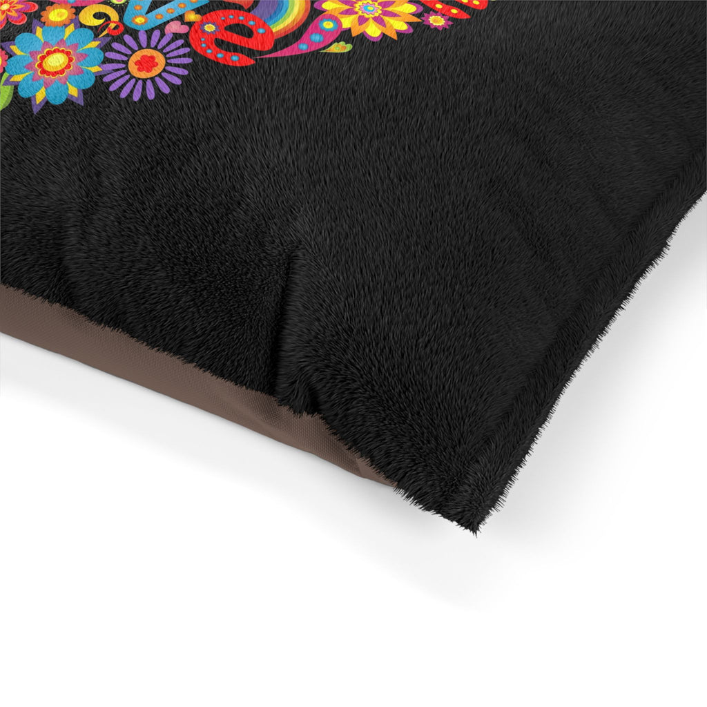 Peace & Love Floral Heart Pet Bed