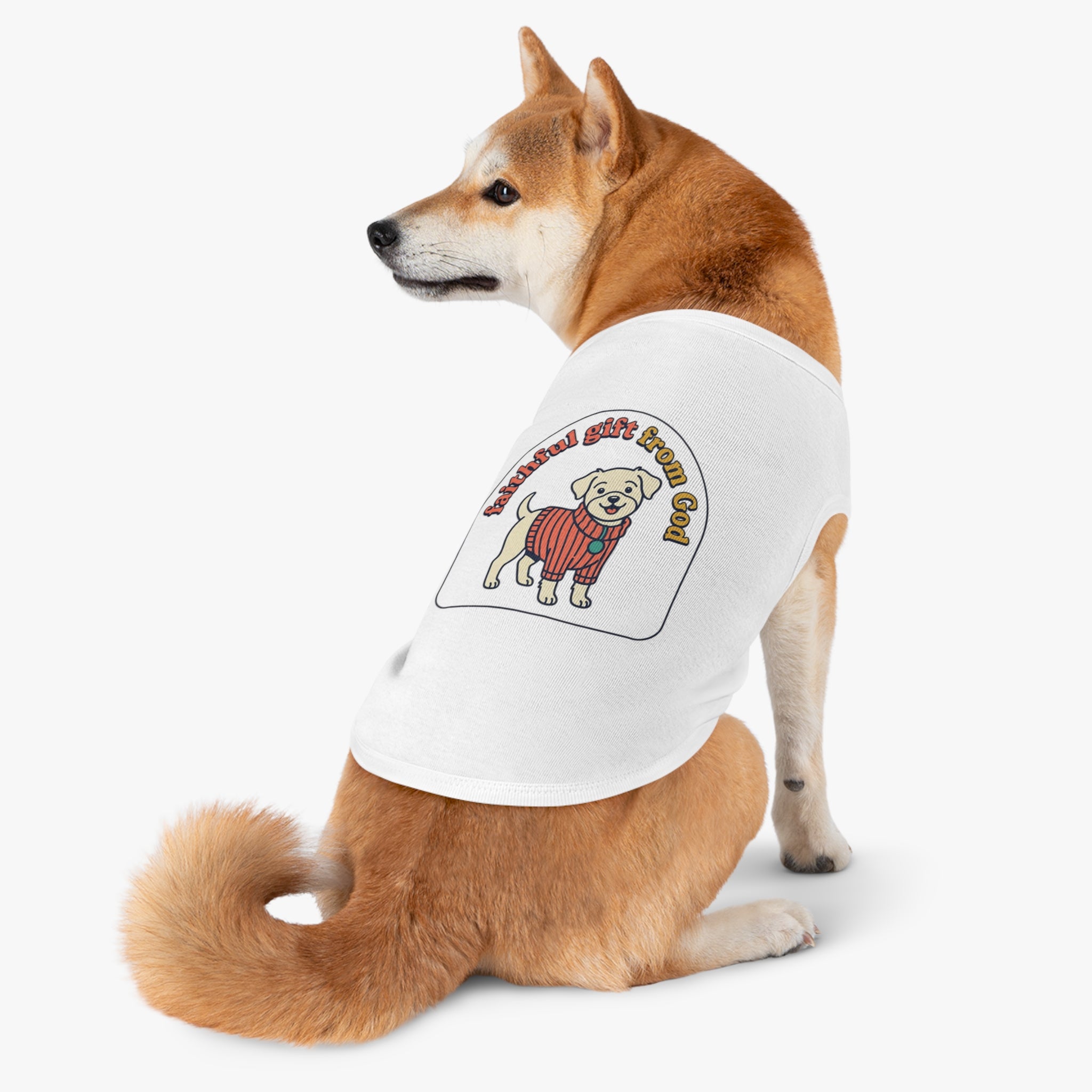 Dog Tank Top — 'Faithful Friend' Sweater-Print Pet Tee