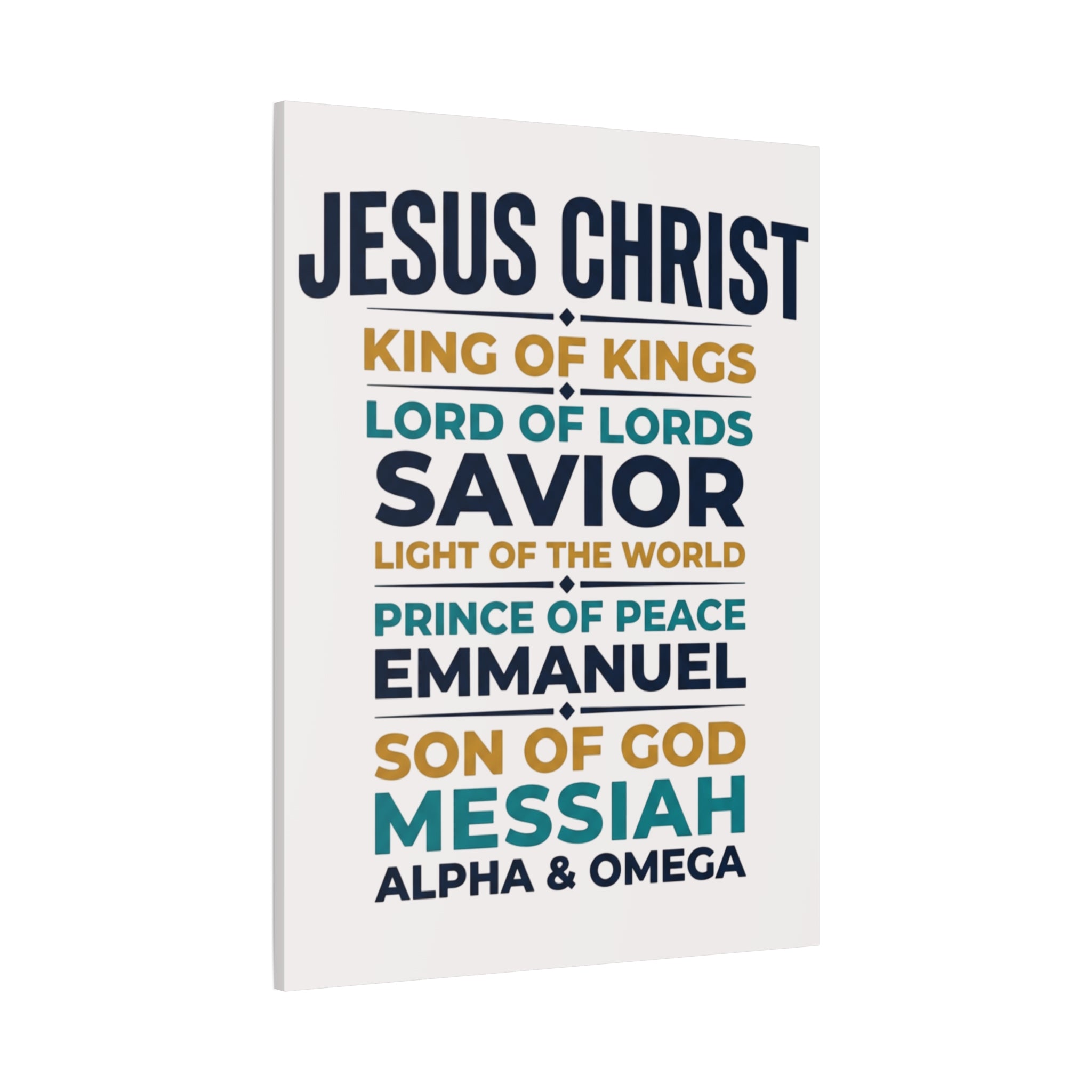 Jesus Christ Typography Wall Art Canvas | Matte Stretched Canvas