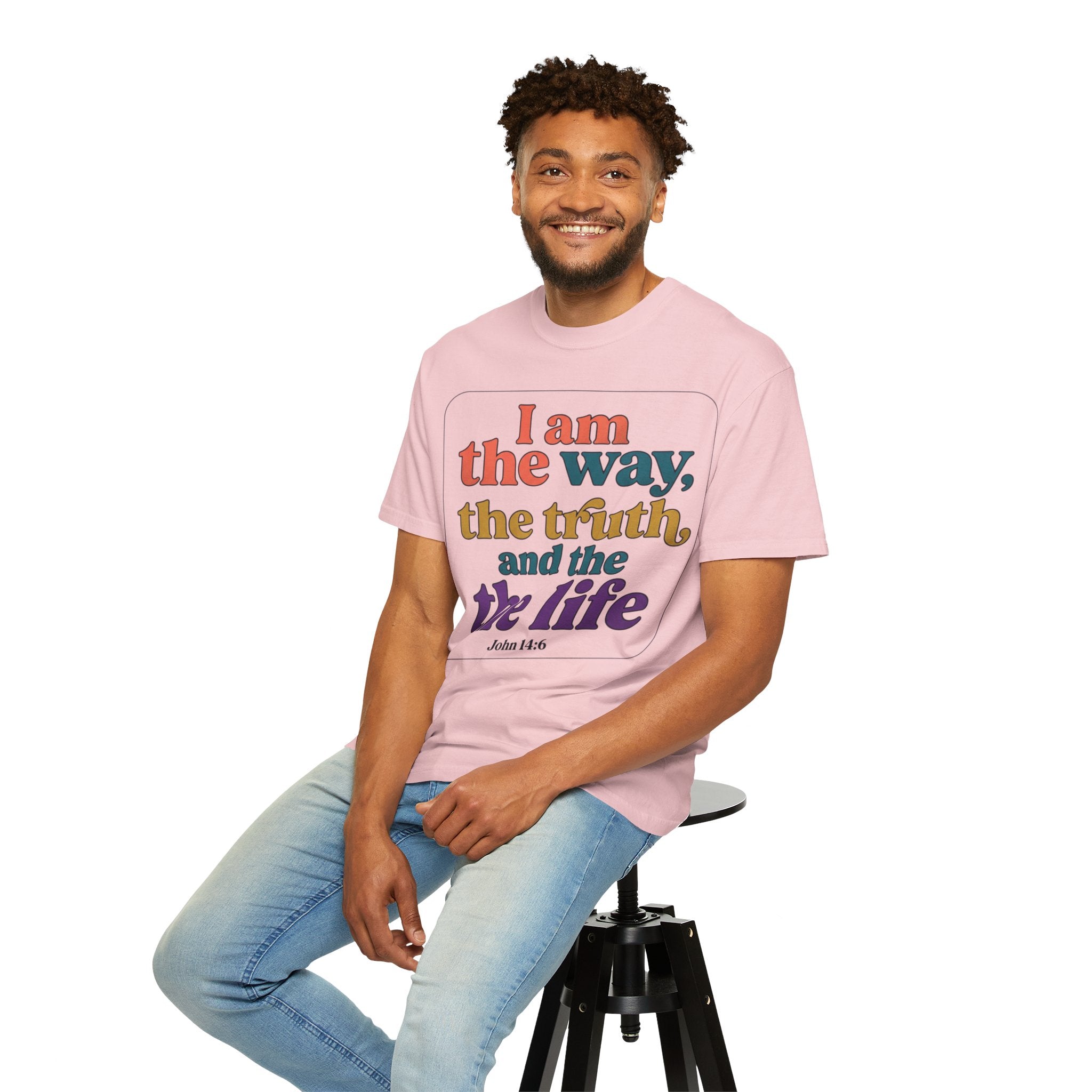 Christian T-Shirt — "I Am the Way, the Truth, and the Life" Retro Scripture Tee (John 14:6)