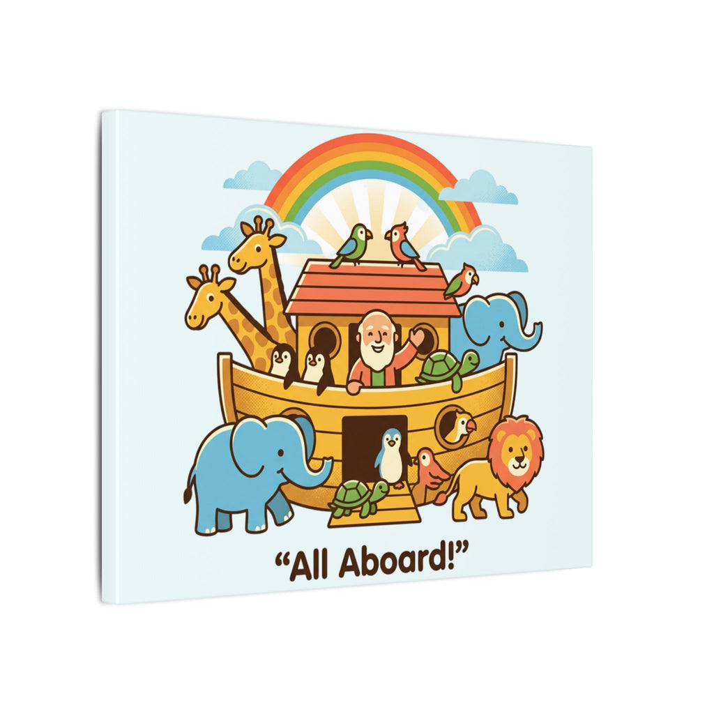Noah's Ark Animals Matte Canvas | Stretched Wall Art, Kids Nursery Decor